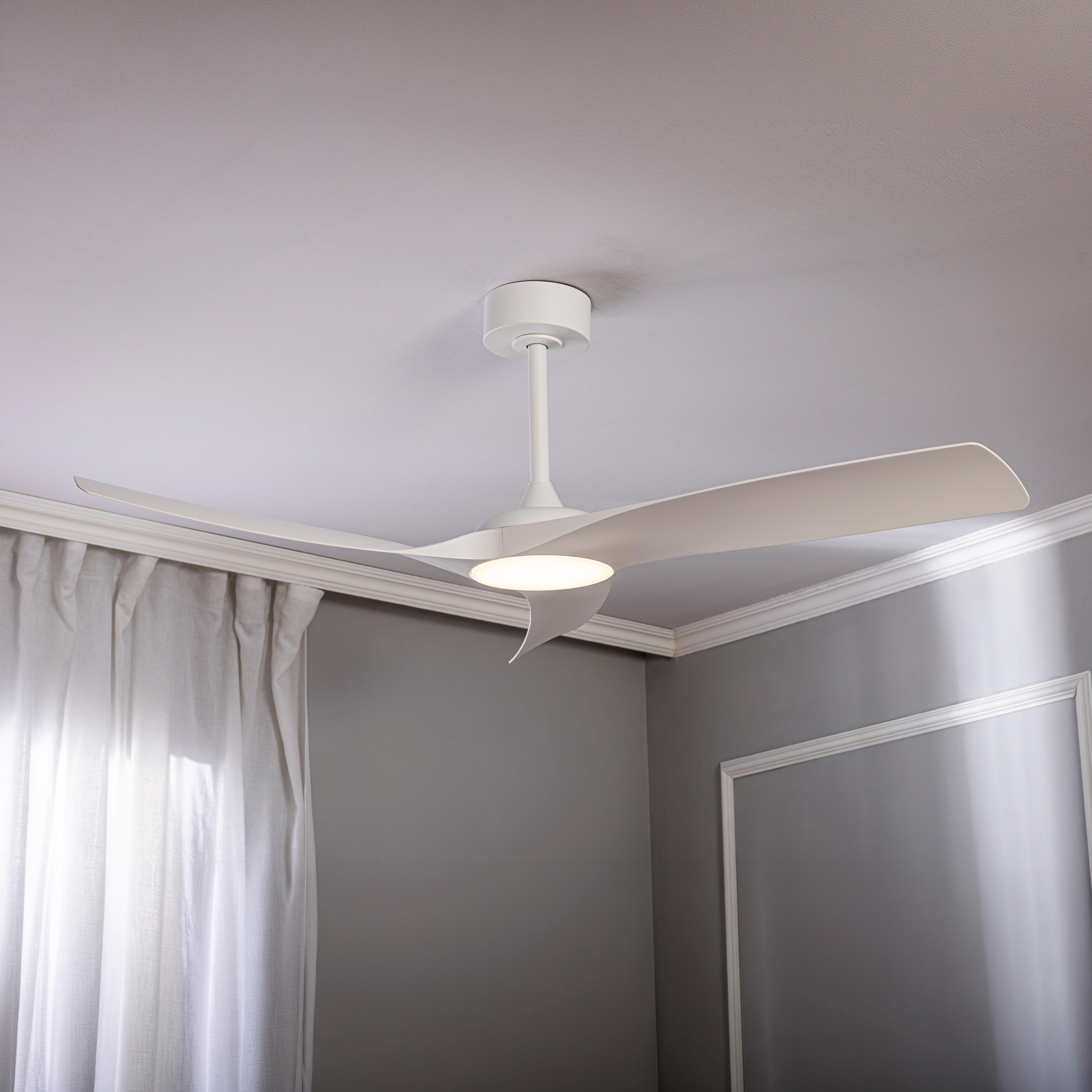 Ventilador de techo con luz silencioso DC 40W con mando WiFi/ APP ø132 cm Tokyo Plus INSPIRE blanco luz CCT 3 aspas| 6 velocidades| modo verano/invierno| brisa| temporizador| recomendado de 20 a 40m² - 15