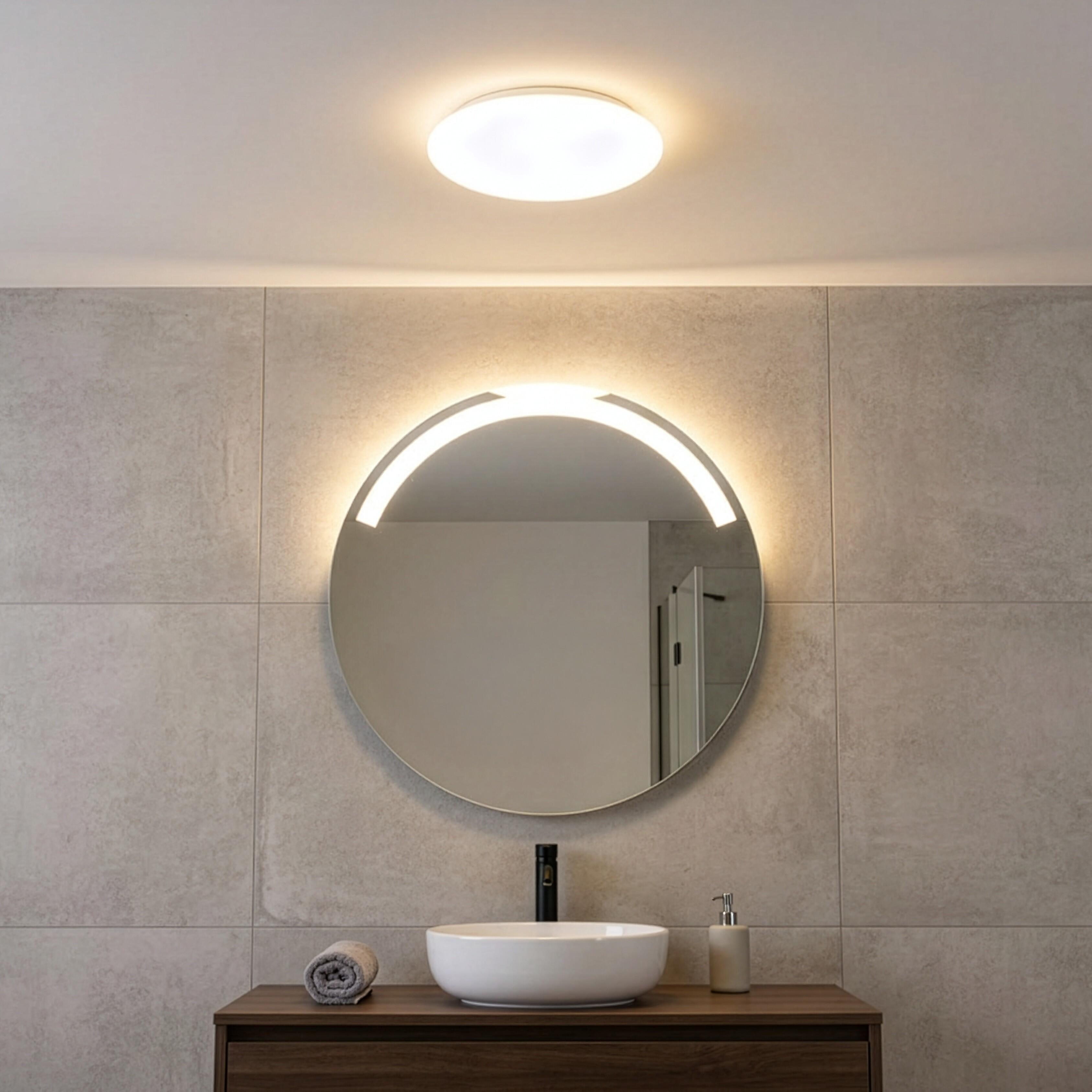 Plafon łazienkowy Viora LED 1100 lm ciepła barwa 27 cm biały IP44 Trio Lighting Inter - 2