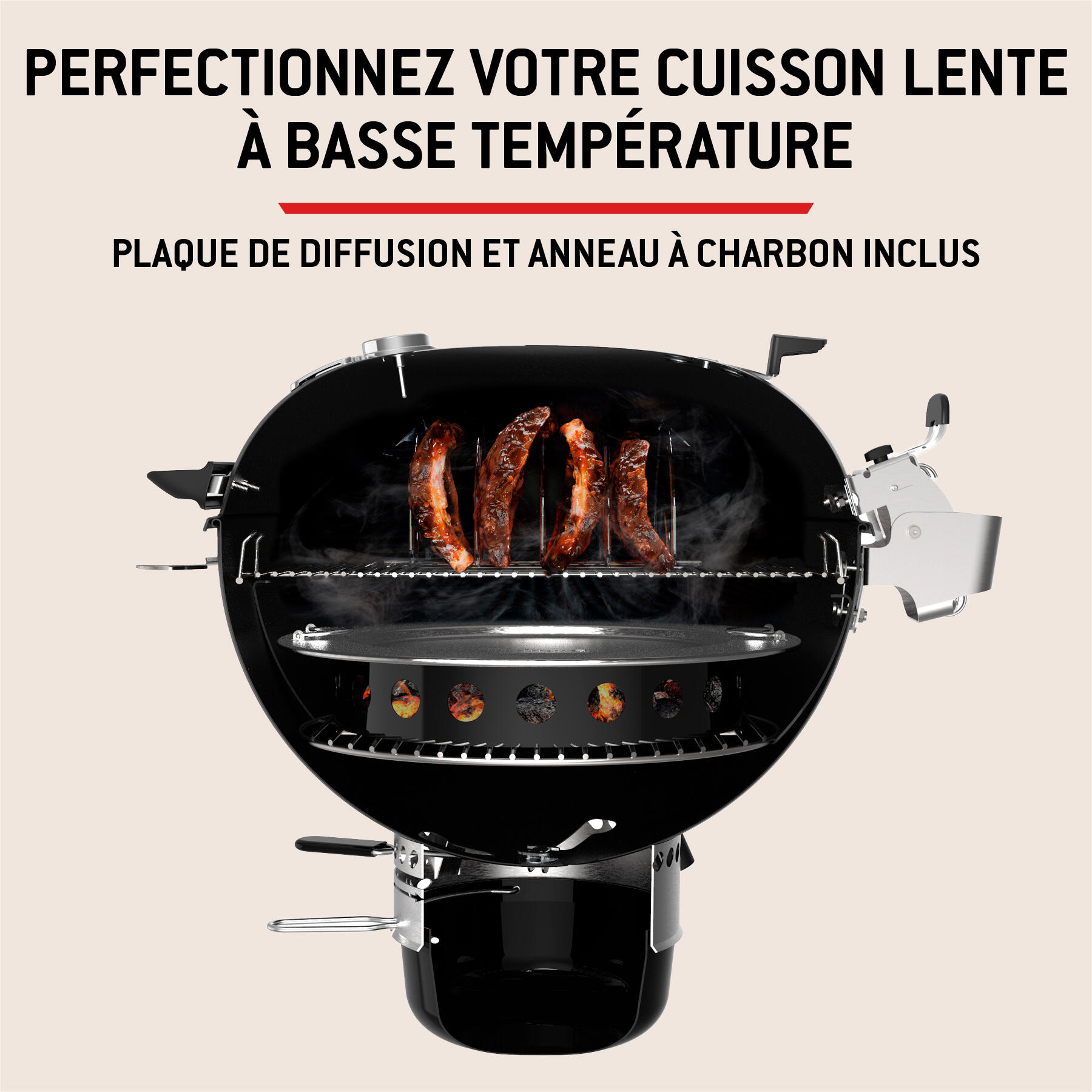 Barbecue au charbon de bois WEBER Master-touch premium E-5770, noir - 14