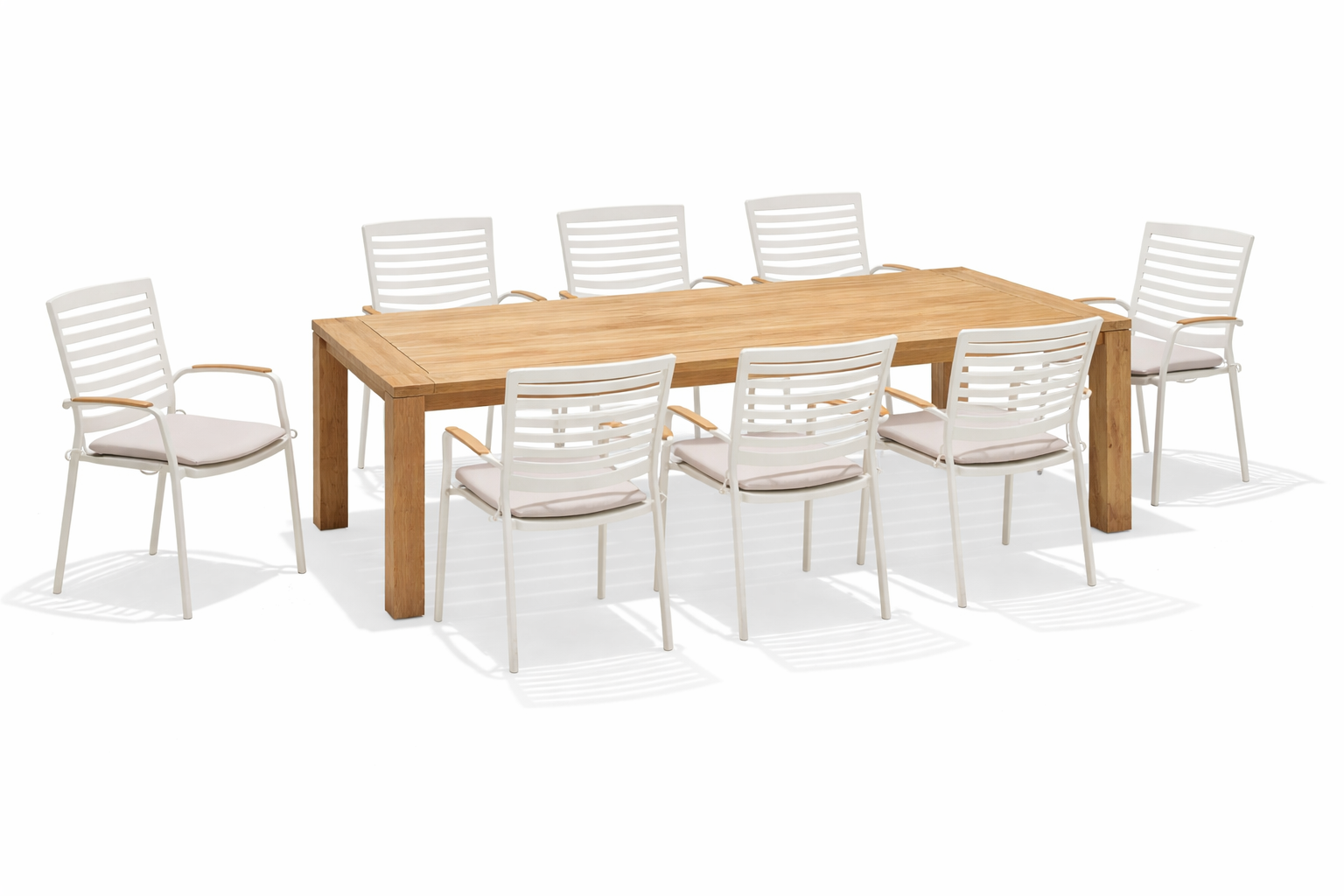 Conjunto de jardín de madera de teca y aluminio Jambi Portals de 8 plazas plazas
 - 3
