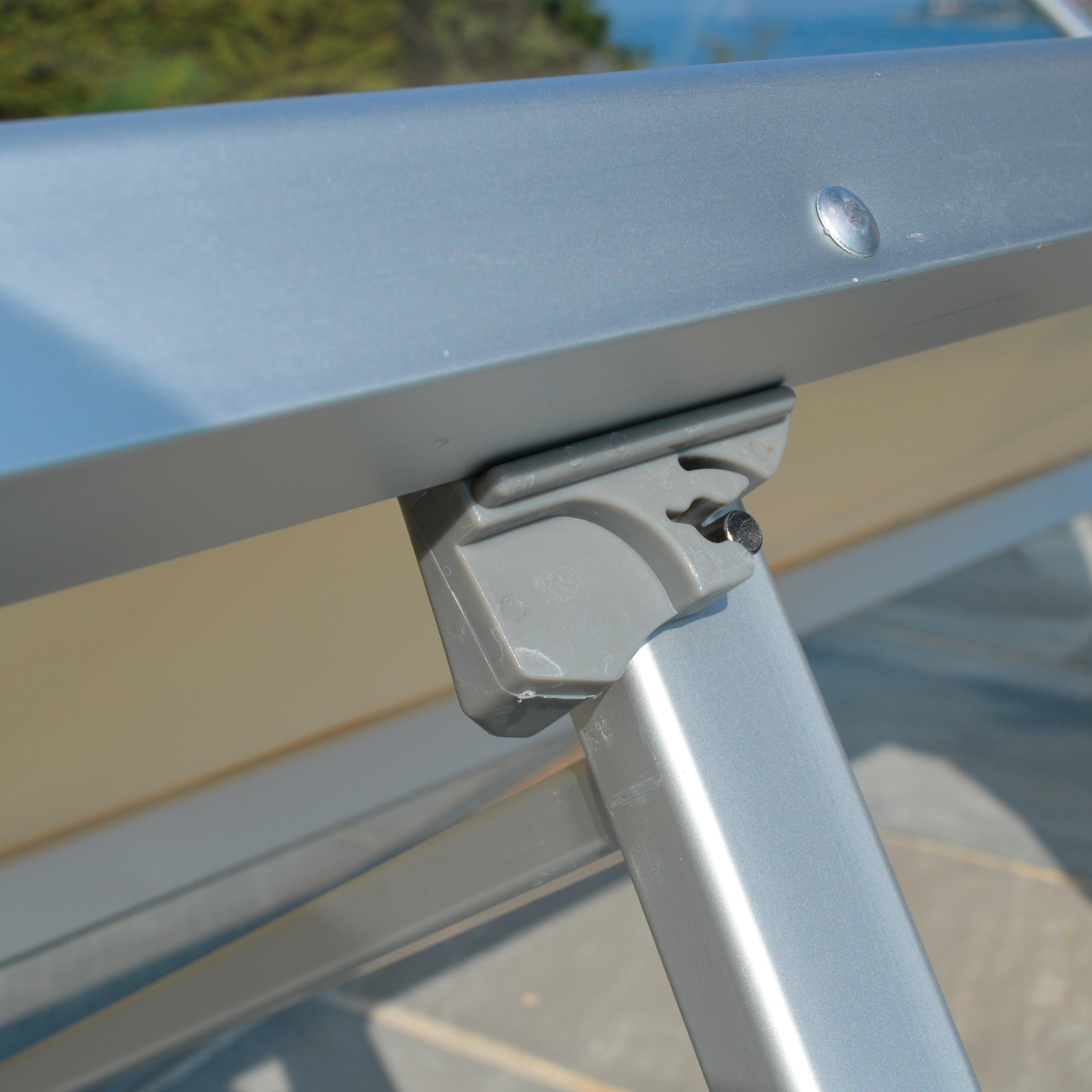 Lettino senza cuscino Basic in alluminio grigio e seduta bianco - 5