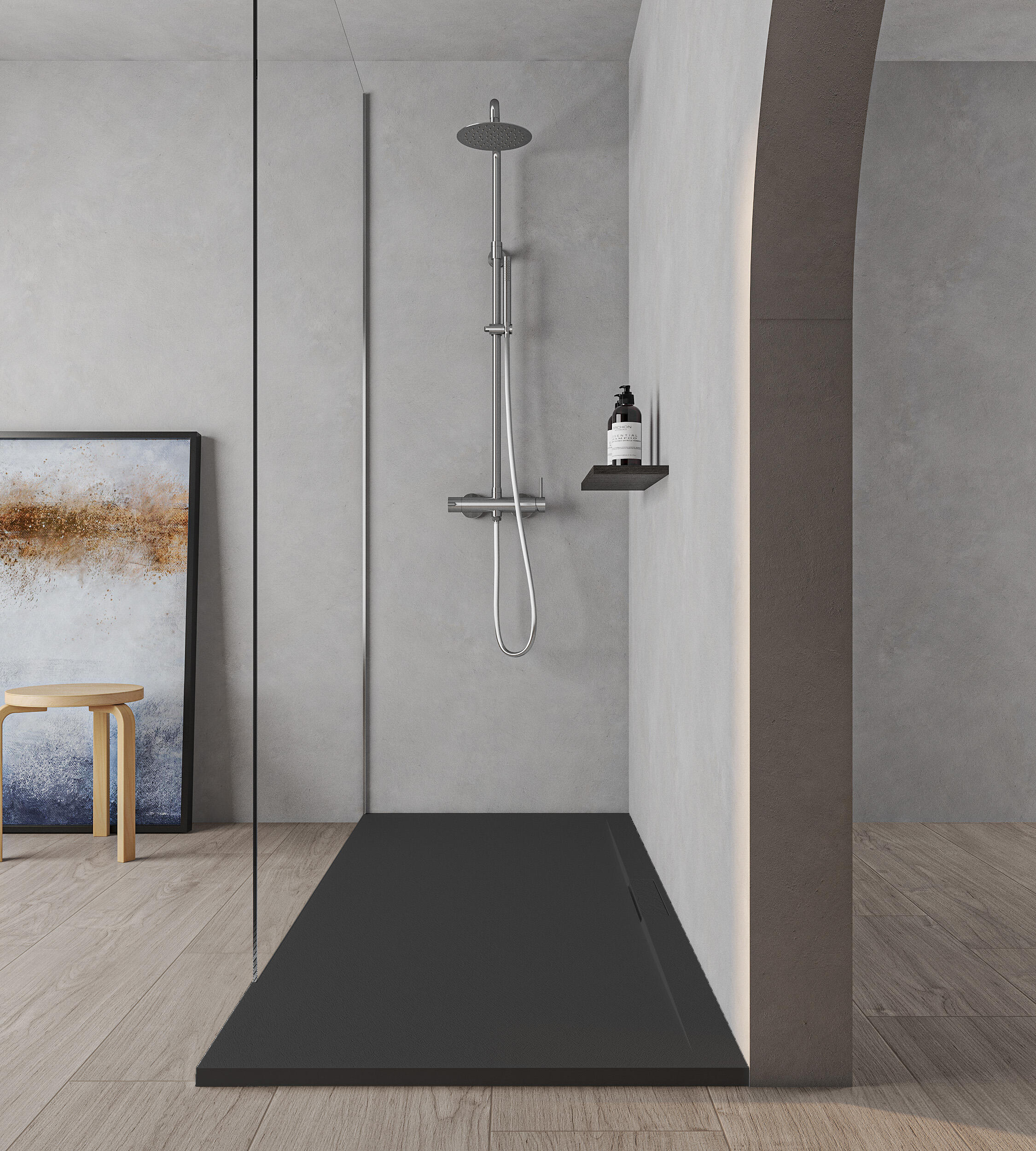Plato de ducha Pure 160x100 cm negro | Leroy Merlin