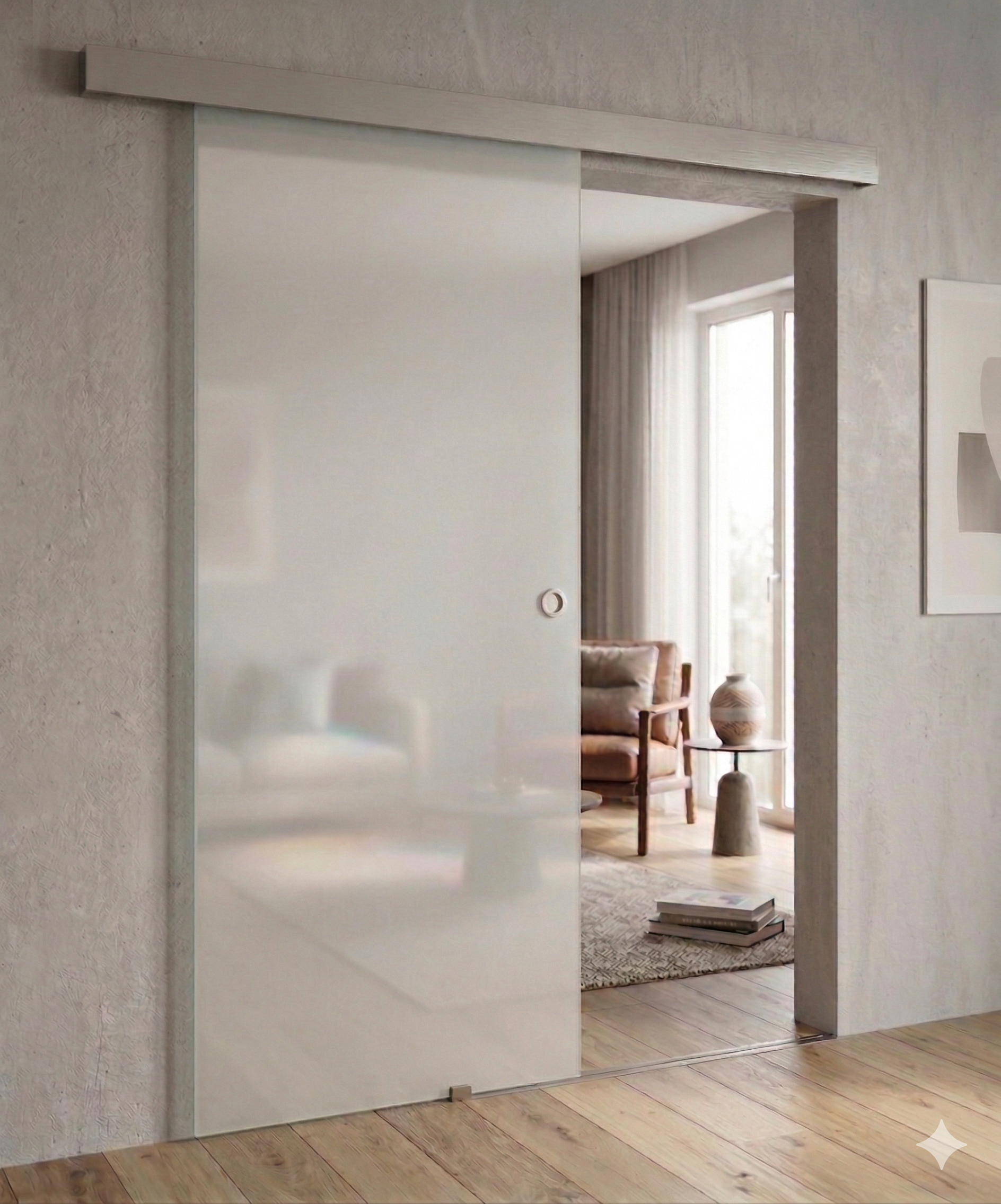 PUERTA CORREDERA DE CRISTAL ORLANDO ANCHO 83 CM PARA TAPETA - 2