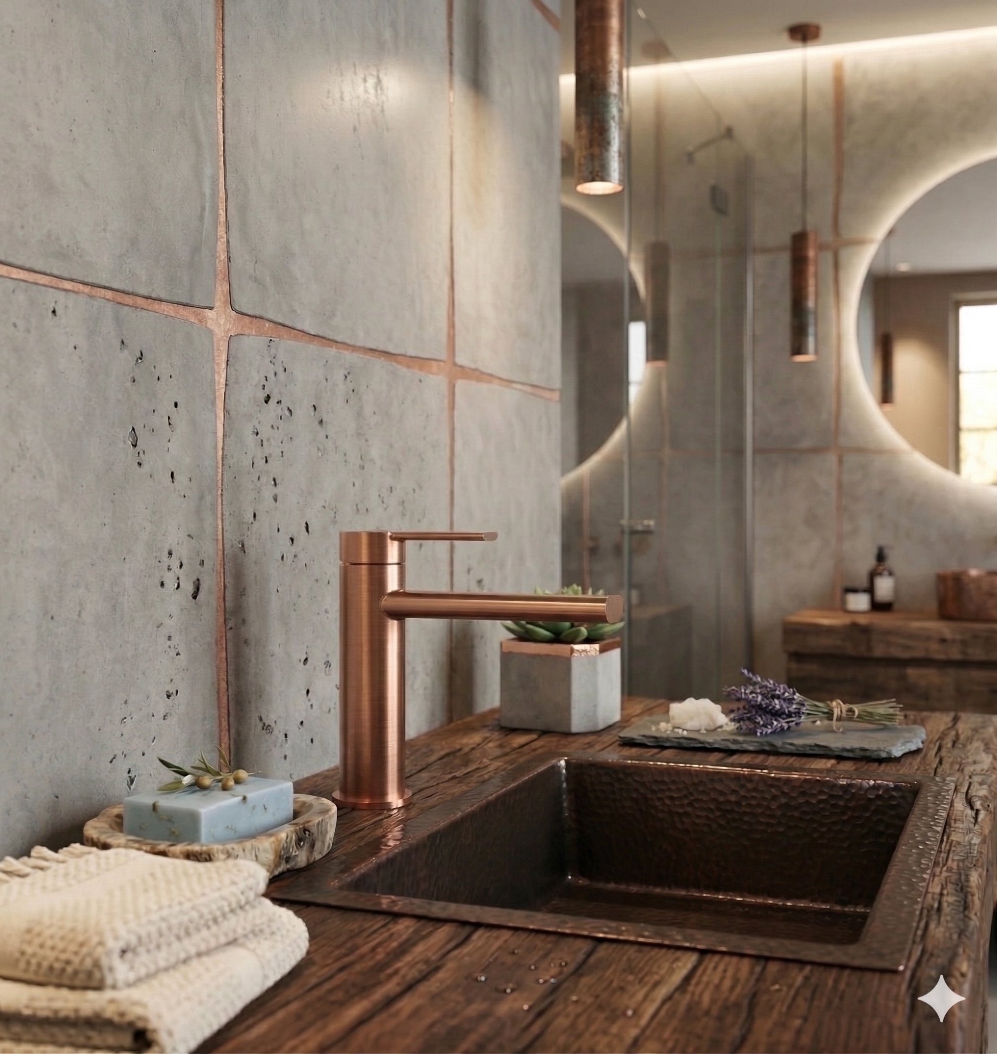 GRIFO LAVABO MONOMANDO RONDO PVD COBRE - 2