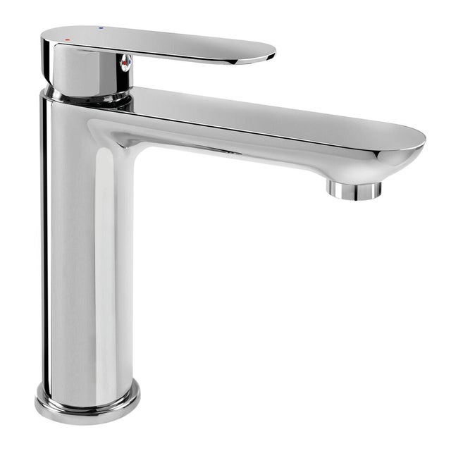 Rubinetto per lavabo a canna bassa getto laminare cristallino Genko cromo lucido