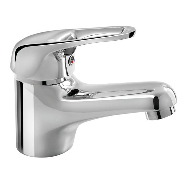 Rubinetto per lavabo a canna bassa getto laminare cristallino Mirage cromo lucido