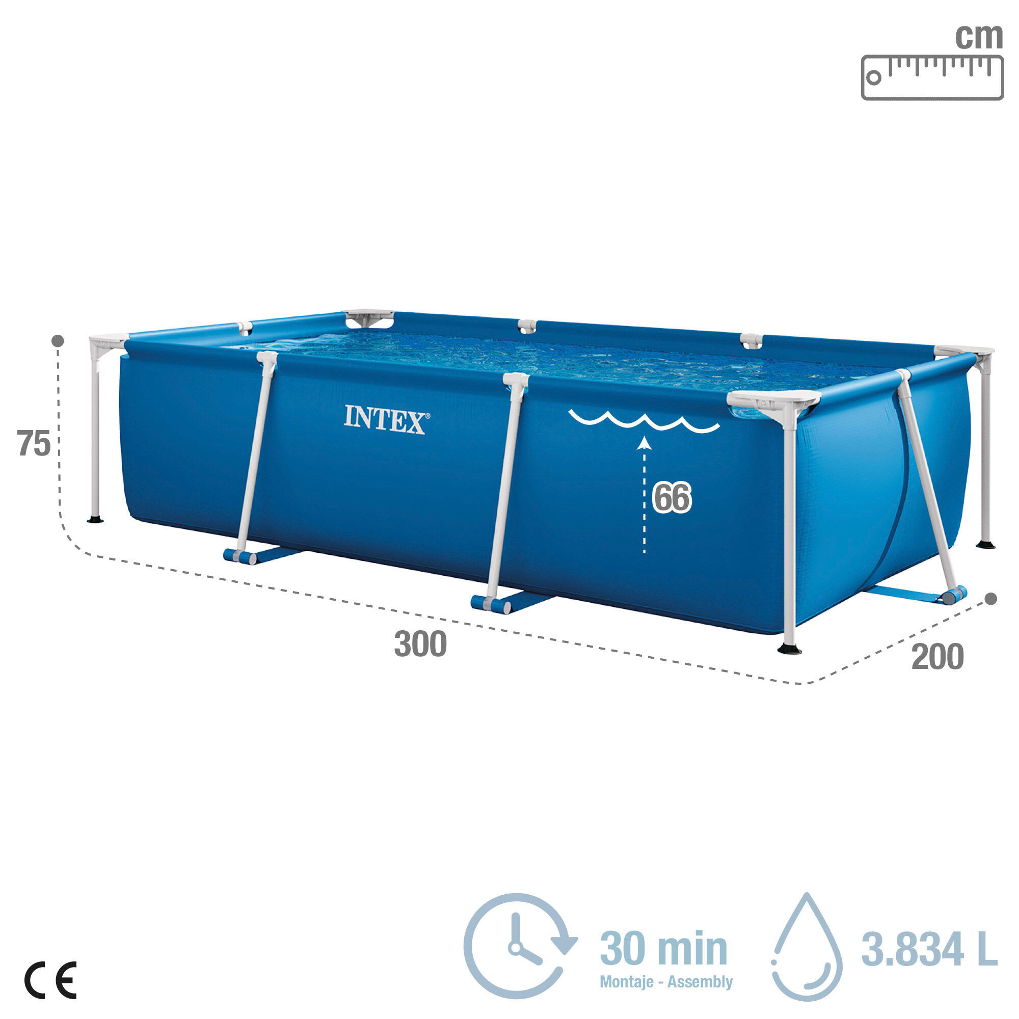 Piscina tubular retangular 3x2x0,75 m Intex - 7