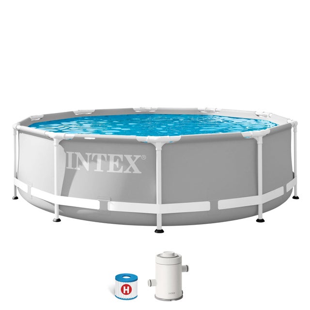 Piscina tubular de PVC gris redonda ø 3.05x0.76 m con depuradora de cartucho INTEX