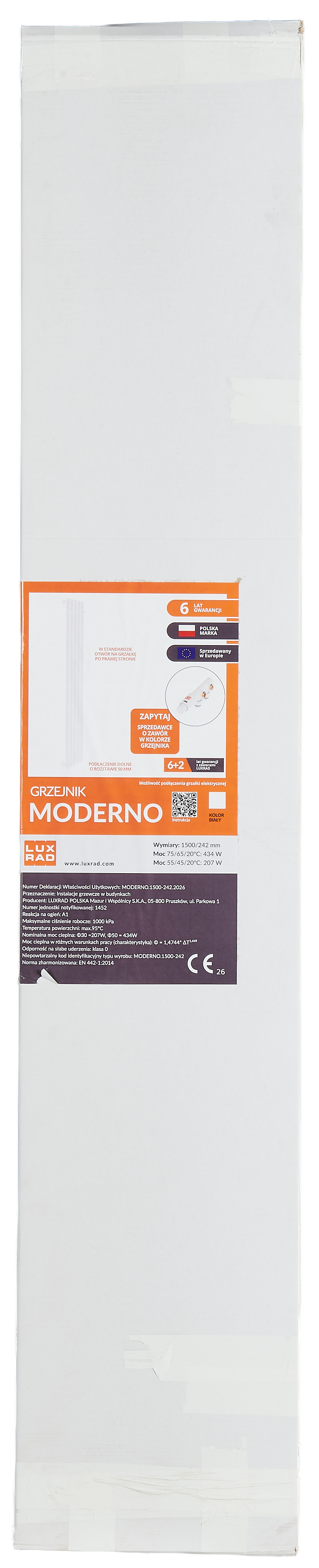 Grzejnik Moderno 150x24.2 cm biały 10 Bar Luxrad - 5