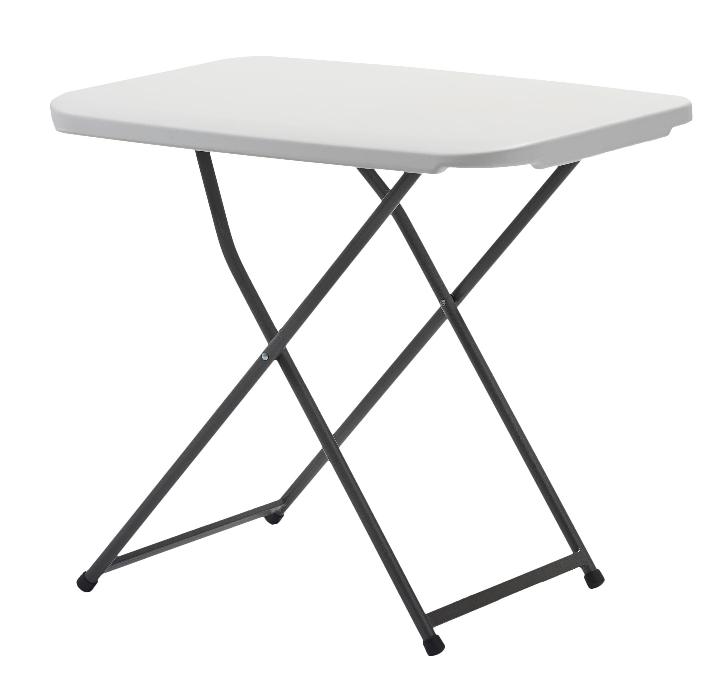 mesa auxiliar de jardin plegable folding de 75x73x50 cm en color blanco