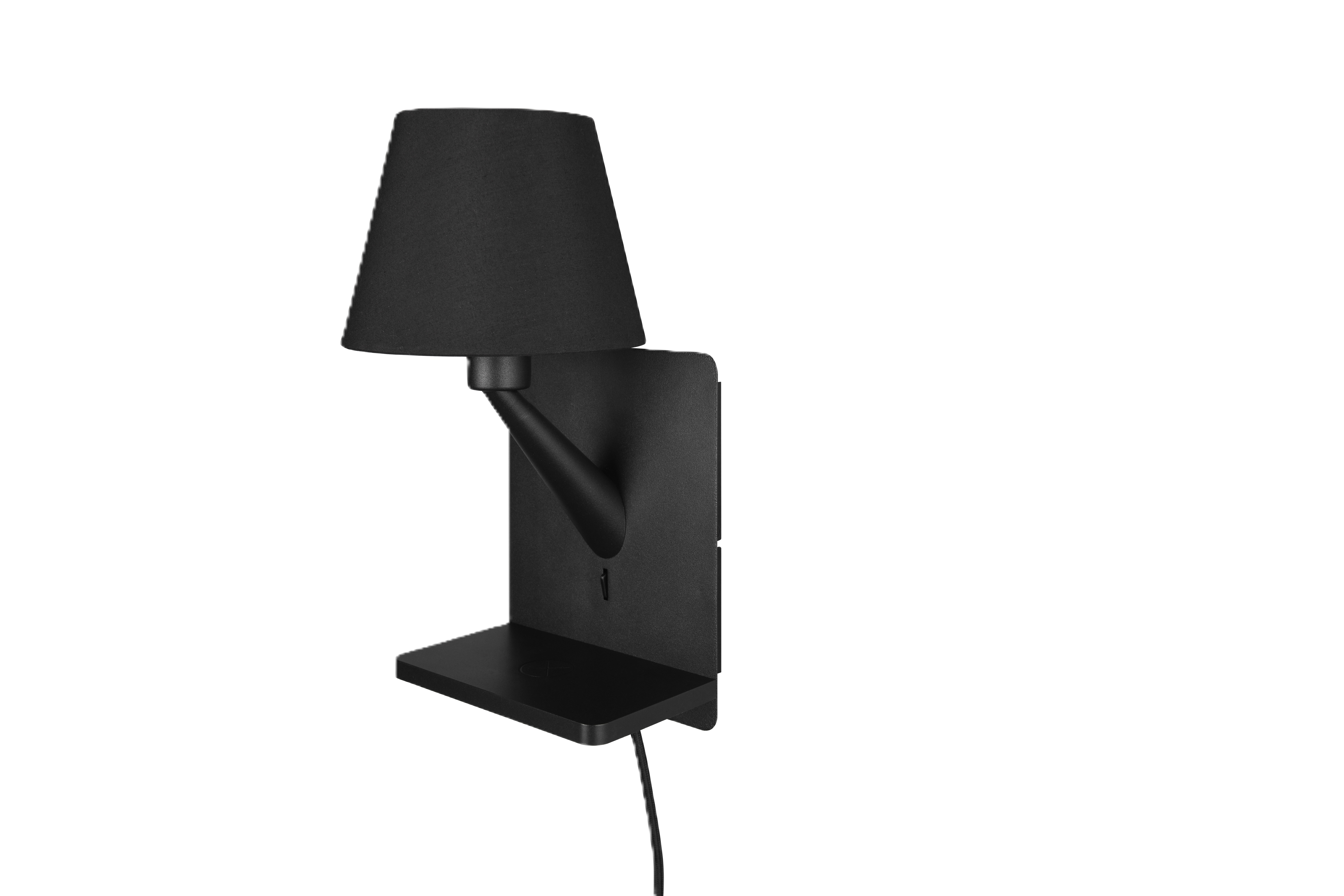 Kinkiet Comfort E14 z indukcyjną ładowarką, port USB czarny Trio Lighting Inter