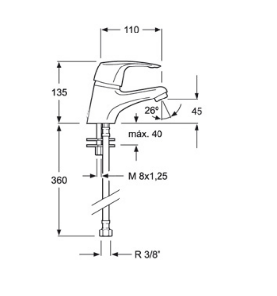 GRIFO DE LAVABO MONOMANDO VULCANO - 4