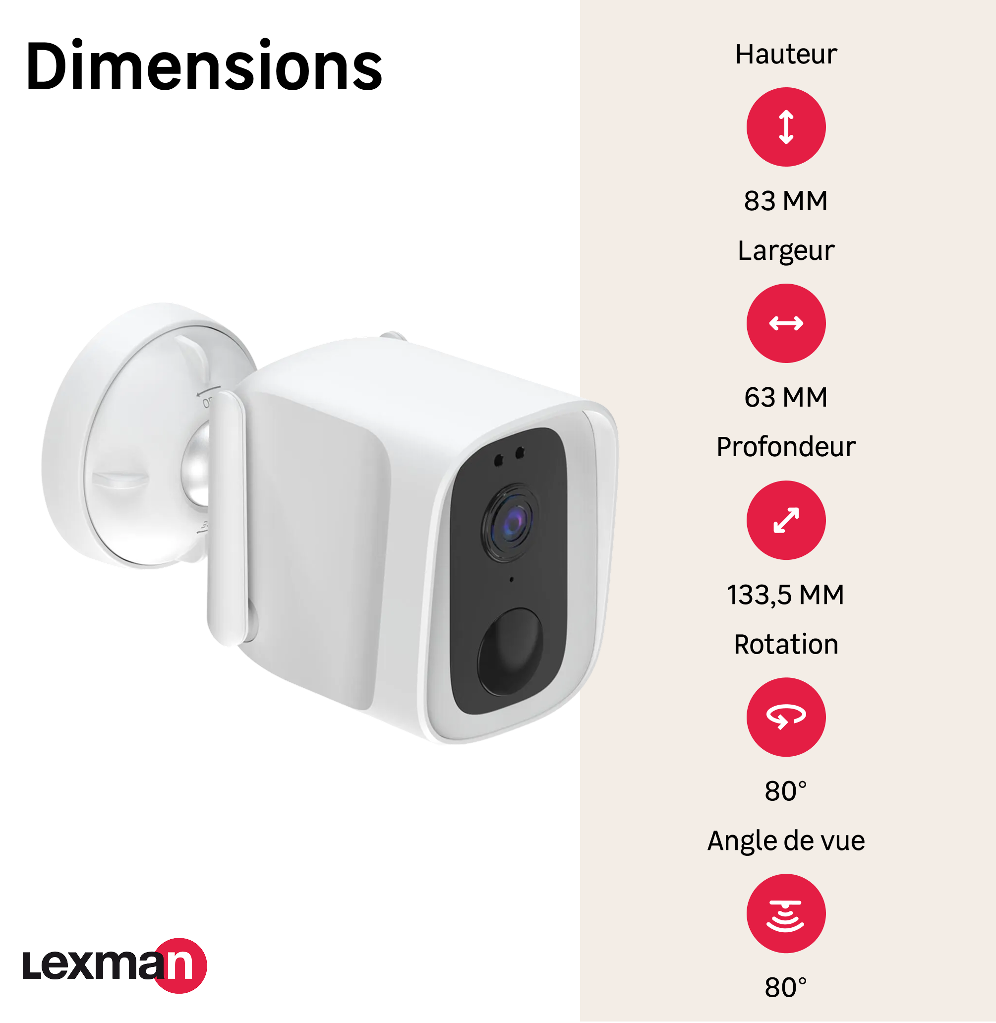 Caméra de surveillance extérieure filaire connectée USB A, LEXMAN - 4