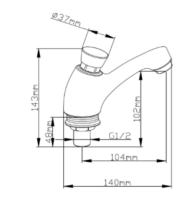 GRIFO DE  LAVABO TEMPORIZADO TUKIK - 2