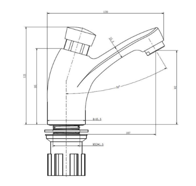 GRIFO DE LAVABO TEMPORIZADO TUKIK FRIA/CALIENTE - 4