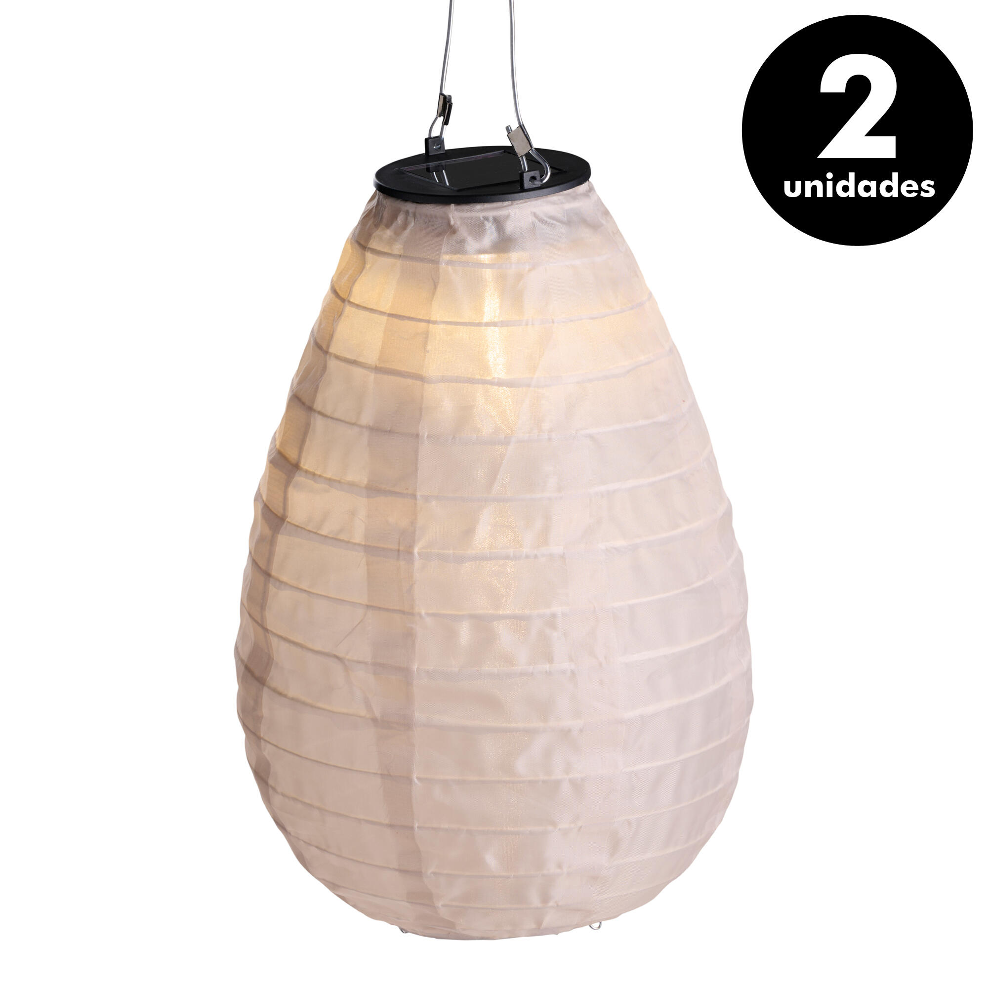 Pack de 2 lámparas de techo colgantes de exterior de nailon blanco 1 luz led outfit 20 cm sensor crepuscular