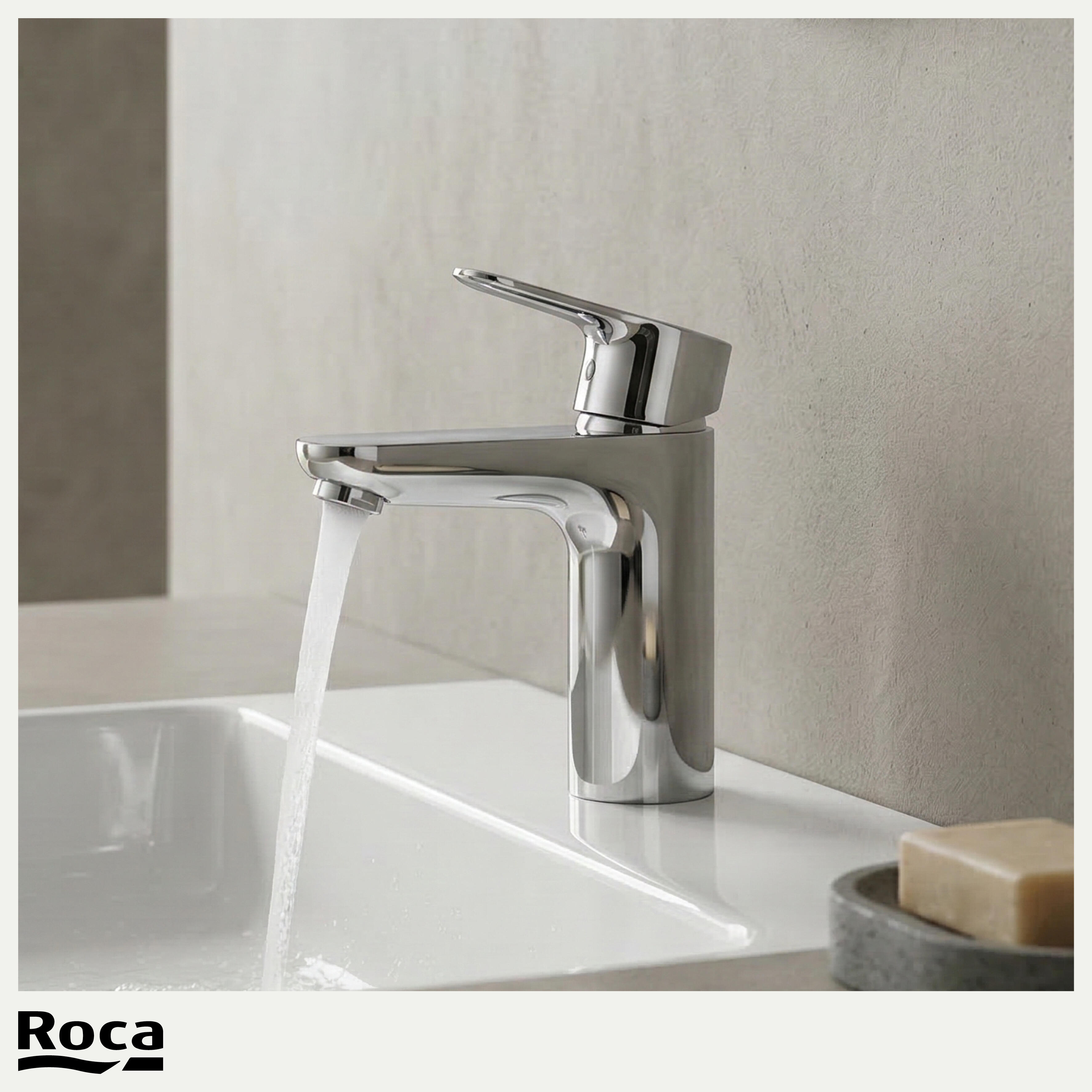 Grifo de lavabo ROCA Mitos-N monomando cromo brillo. Apertura en frío. Antical. Latón. - 8