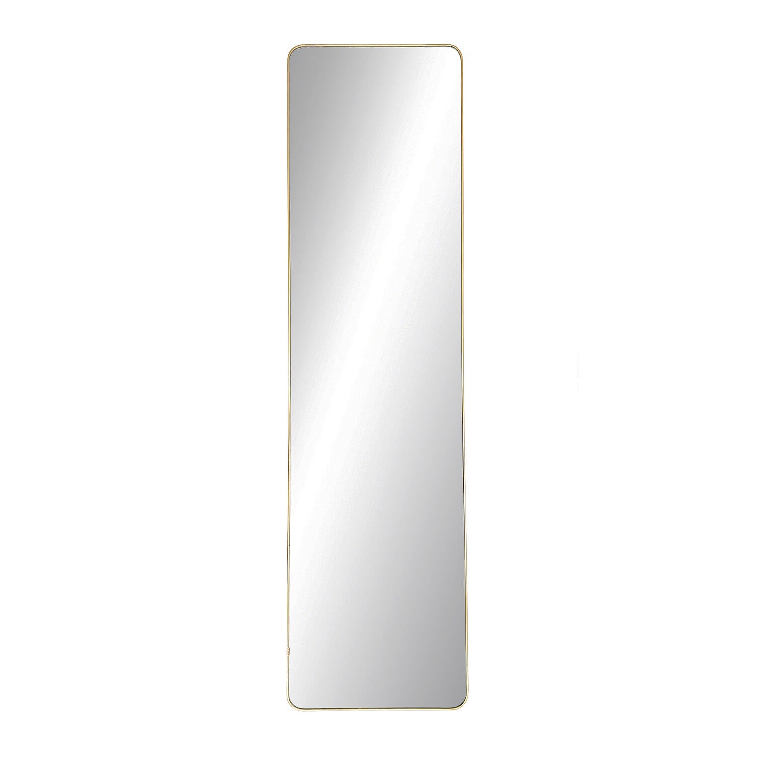 Espejo enmarcado con pie (suelo) rectangular cirix pvc dorado brillante de 40x150 cm