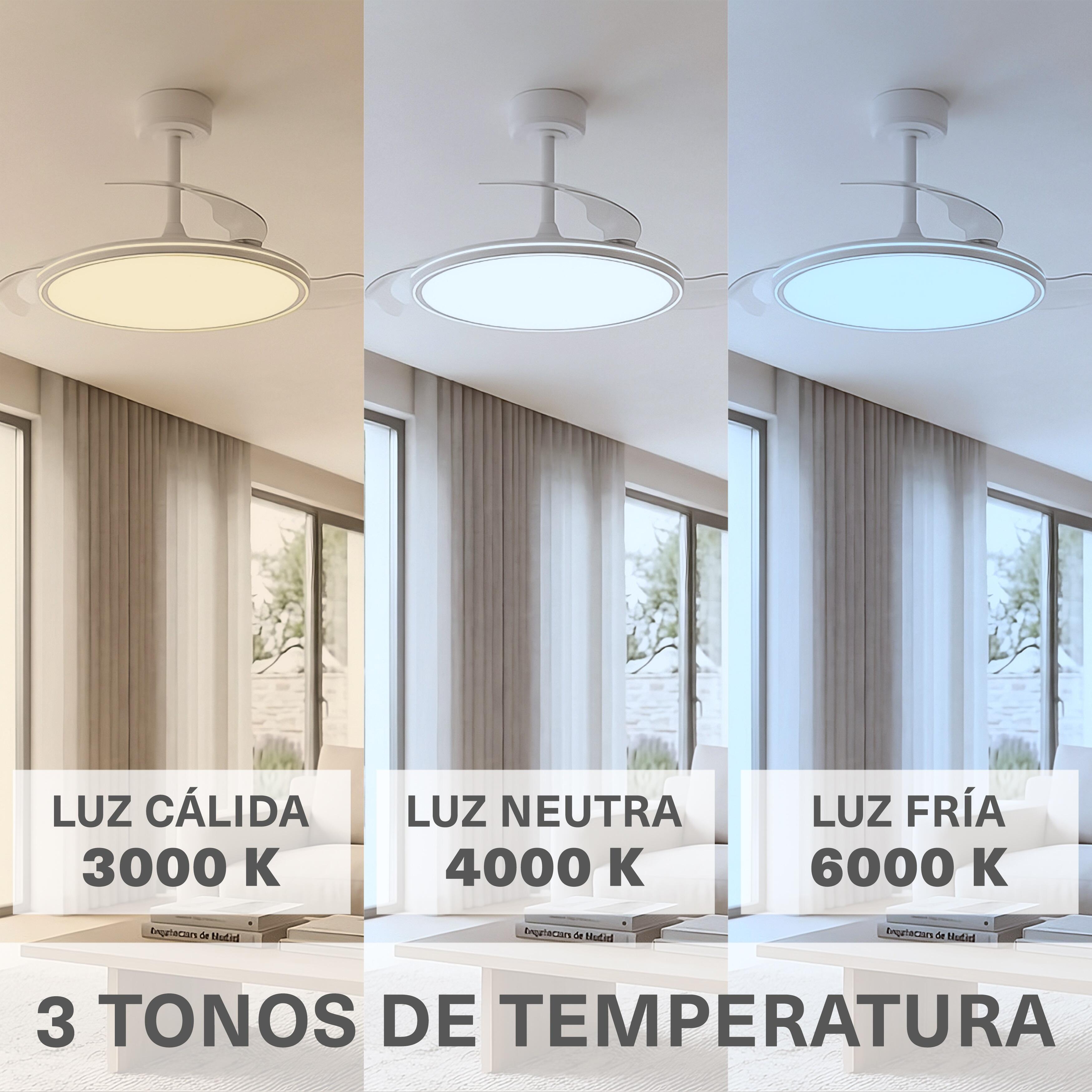 VENTILADOR DE TECHO CON ASPA RETRACTIL Ø107CM CON LUZ - 9