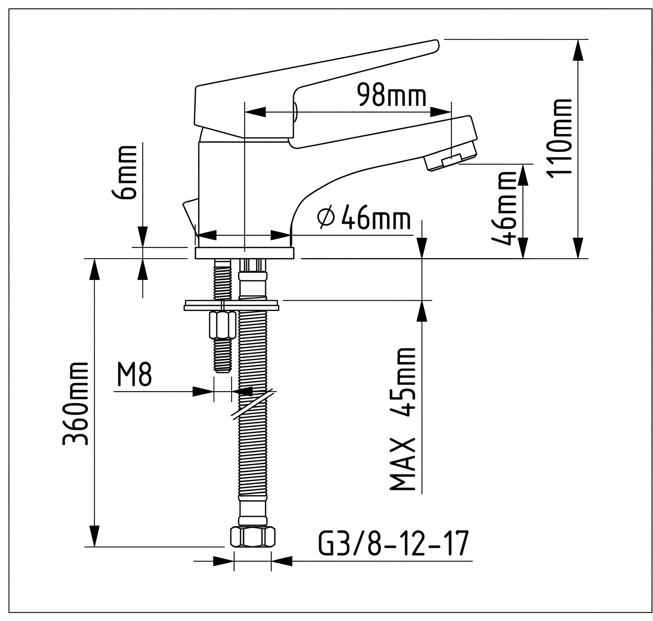 GRIFO DE LAVABO MONOMANDO BROOKS - 3