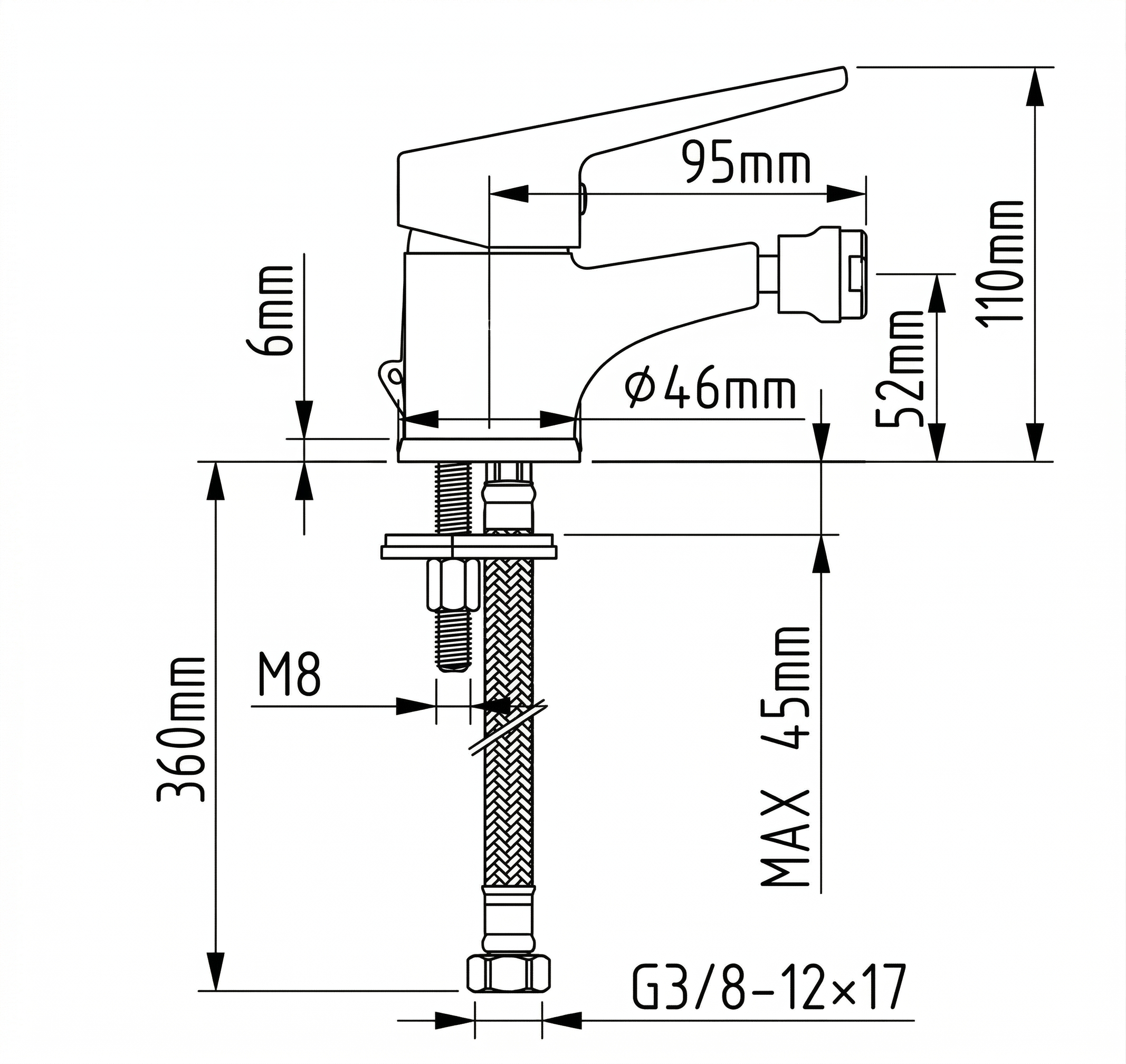 GRIFO DE BIDET MONOMANDO  BROOKS - 2