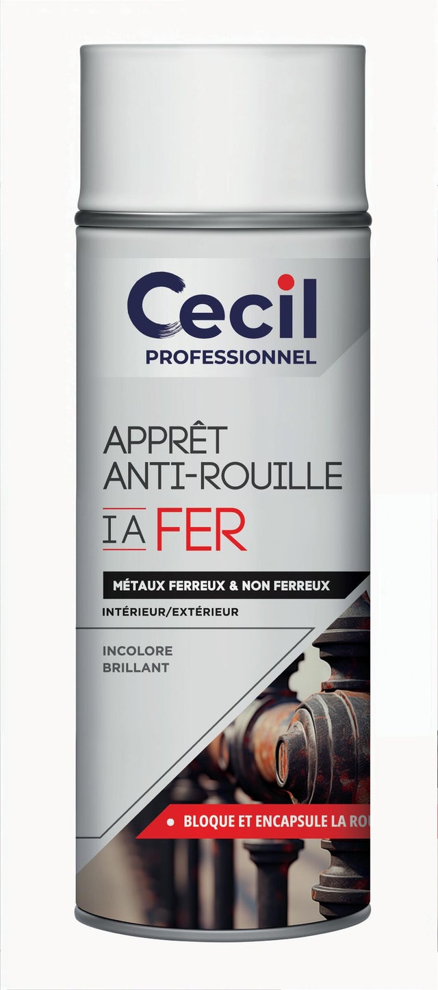 Aérosol apprêt anti rouille incolore brillant 400 ml - CECIL PRO