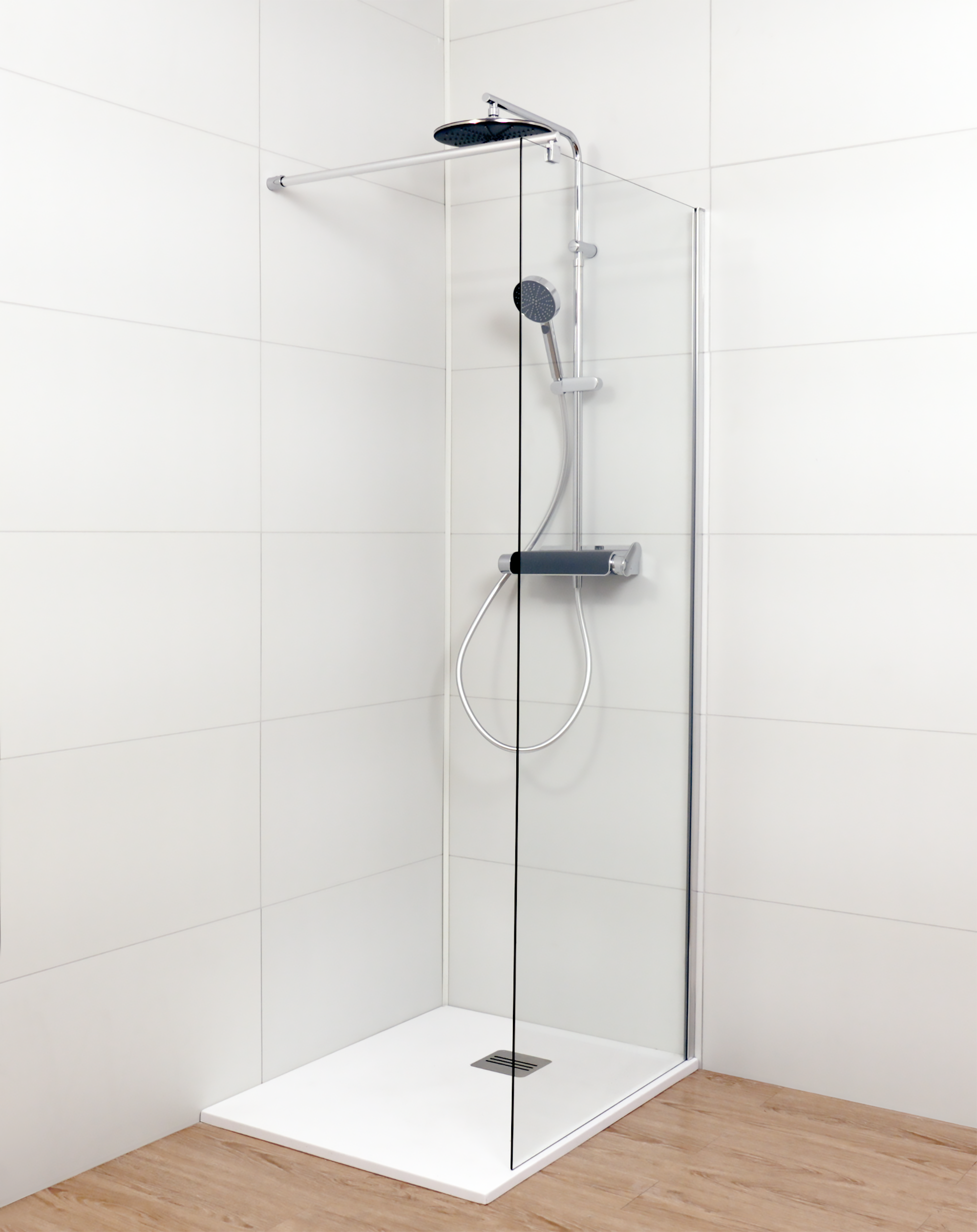 Painel de duche fixo 80x190 cm cromado transparente Nerea - 4