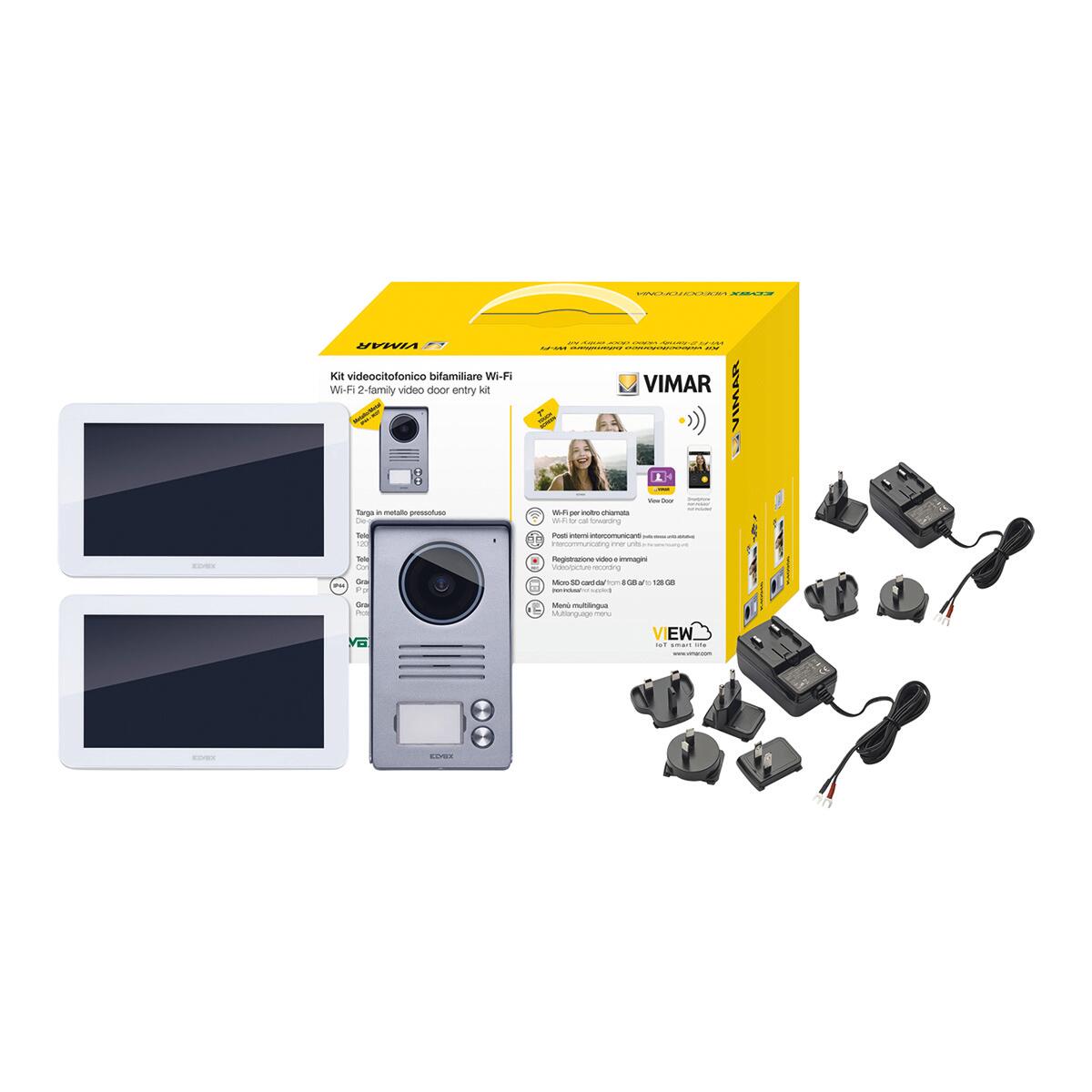 VIMAR Kit Videocitofonico Da Parete - 2 Monitor Touch LCD 7", Targa 2 Pulsanti, Wi-Fi, Bianco - Foto 4