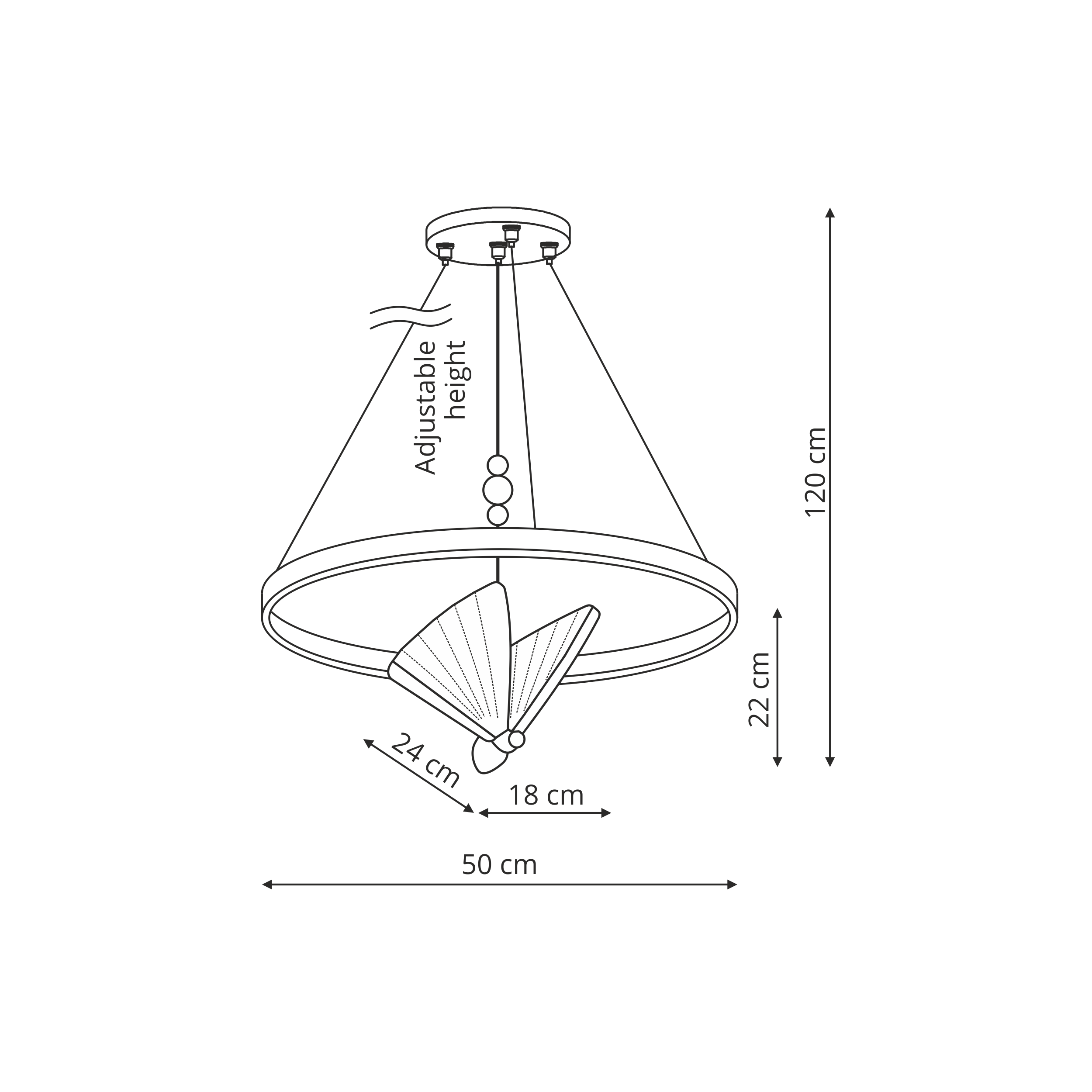 Lampa wisząca Marissa Cristal 3552 lm złota LED Light Prestige - 4