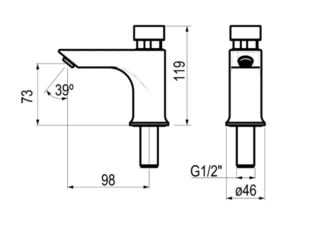 GRIFO DE LAVABO TEMPORIZADO XT - 3