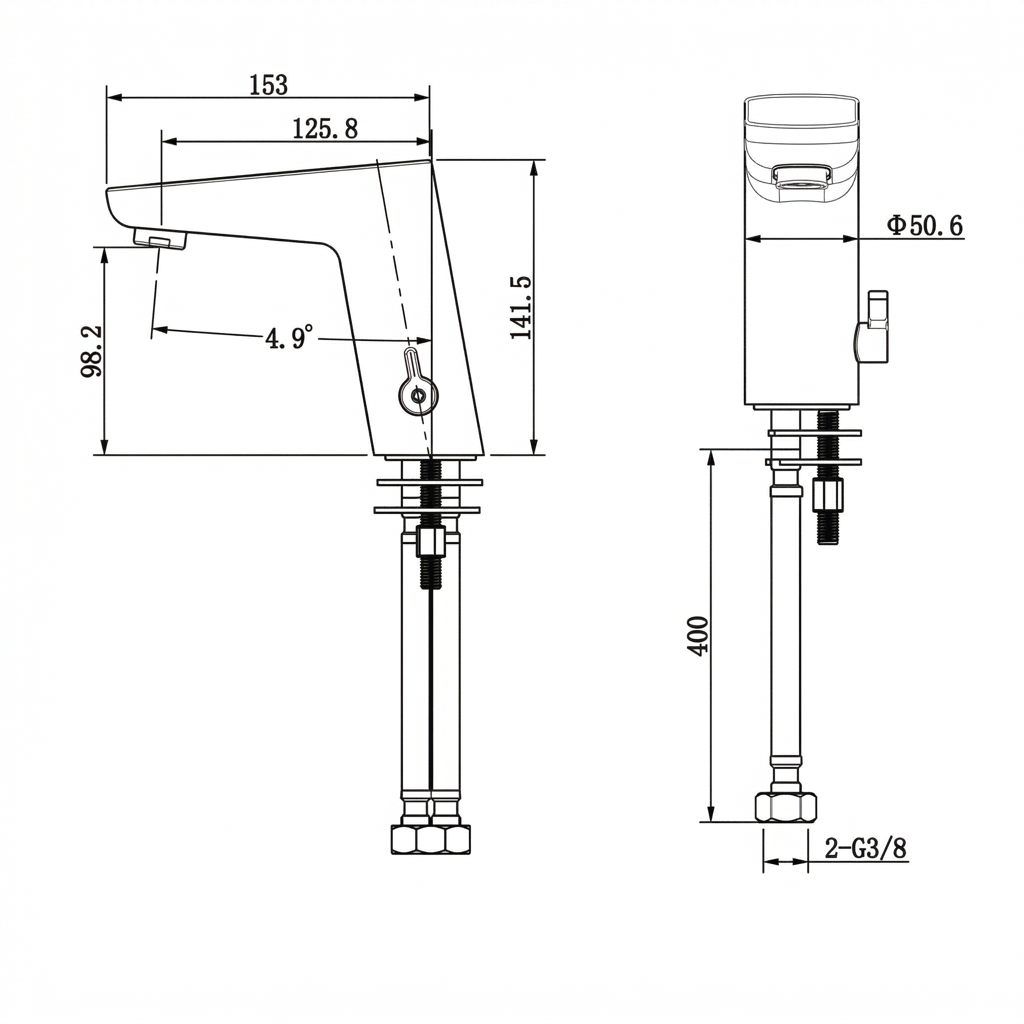 MONOMANDO LAVABO SENSOR CARBON - 3