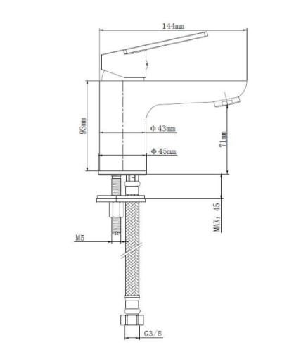 GRIFO DE LAVABO MONOMANDO DRAKE C3 - 3