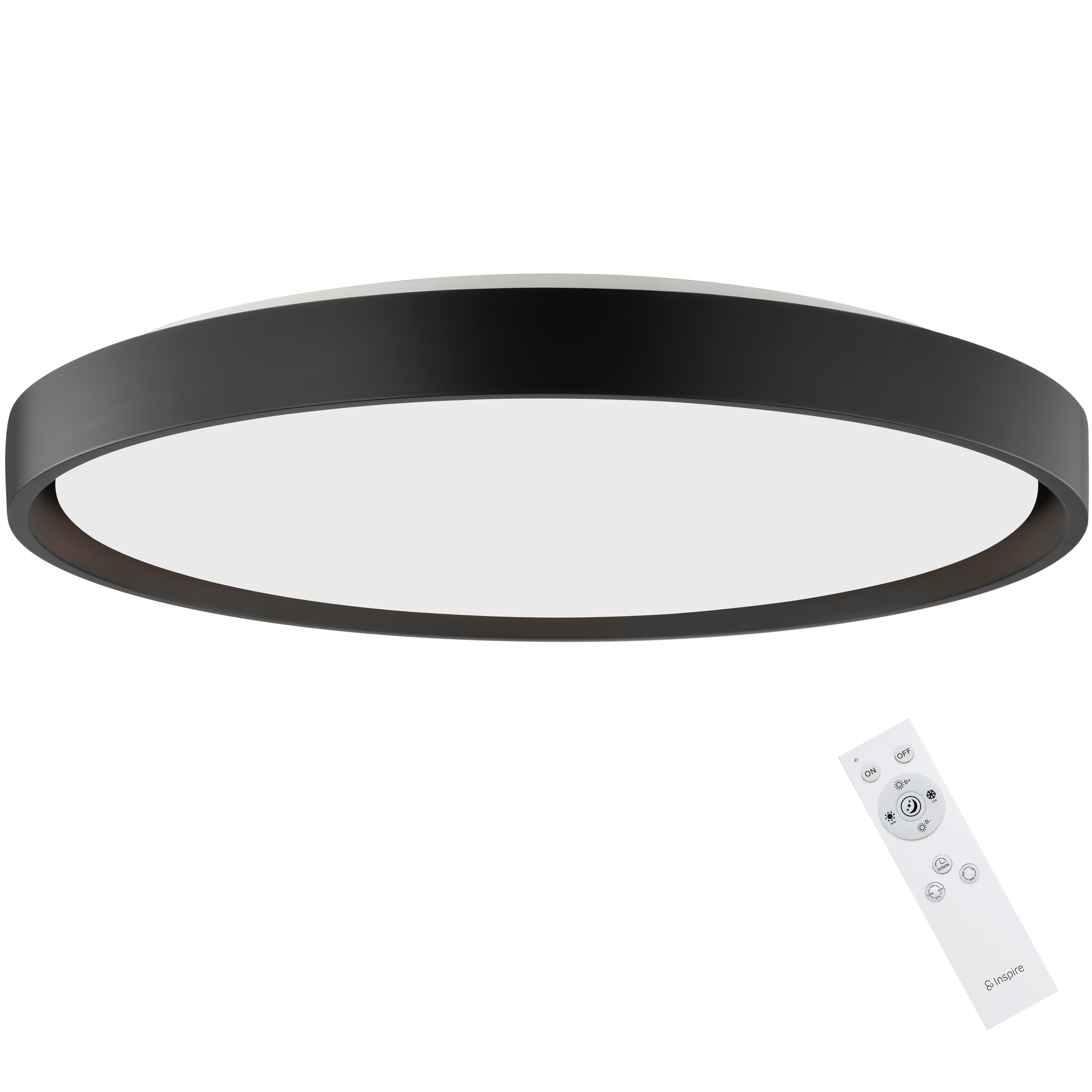 Plafon Coralia LED z pilotem 6150 lm 32.8W barwa ciepła, neutralna, zimna 51.5 cm czarny Inspire