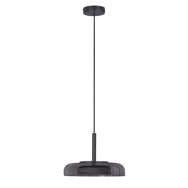 Suspension Esther LED, verre fumé, Diam.25 cm INSPIRE