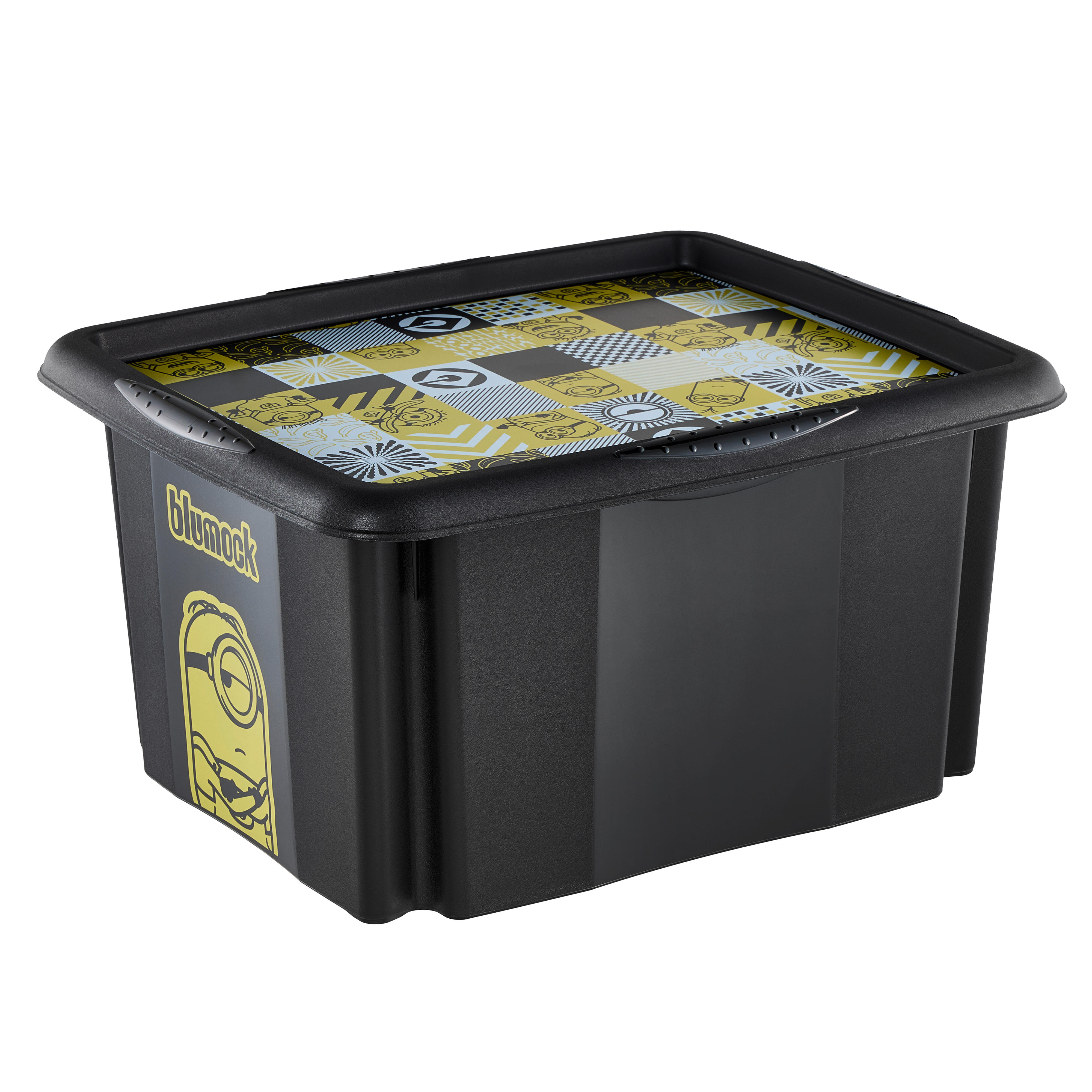 Cutie depozitare Minions, din plastic, 42.5 x 35.5 x 22.5 cm, 24 L, negru, cu capac