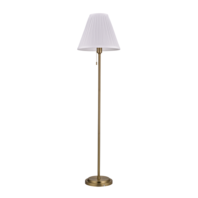 Lampa podłogowa Silvana E27 40W wys. 143 cm mosiądz, biała Inspire