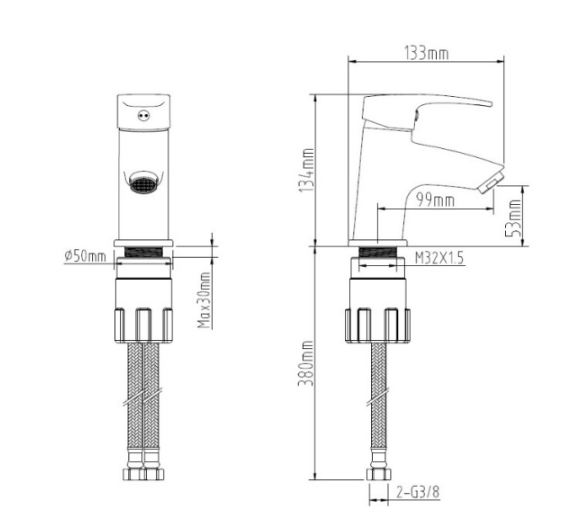GRIFO DE LAVABO MONOMANDO PONDS NEGRO - 3