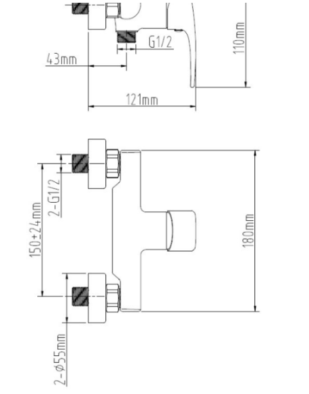 TORNEIRA DE DUCHE PONDS PRETO - 2