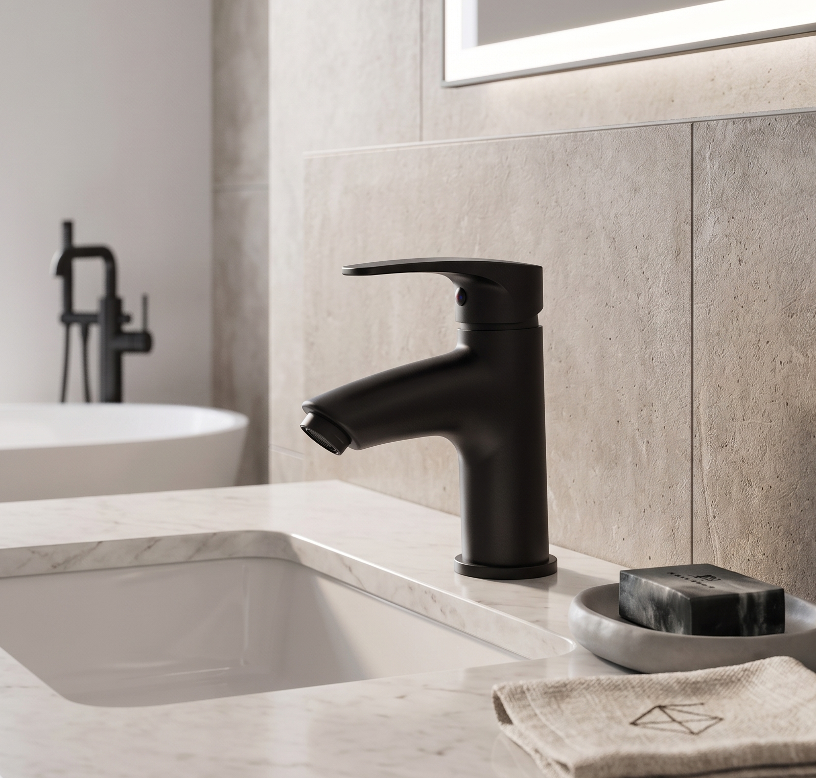 GRIFO DE LAVABO MONOMANDO PONDS NEGRO - 2