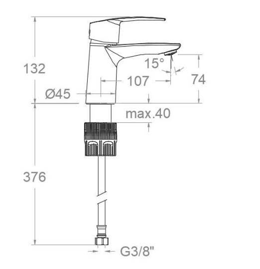 GRIFO DE LAVABO MONOMANDO CARTAGO TALOS PRO - 3