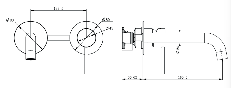 GRIFO DE LAVABO EMPOTRADO IRIS ORO CEPILLADO - 3