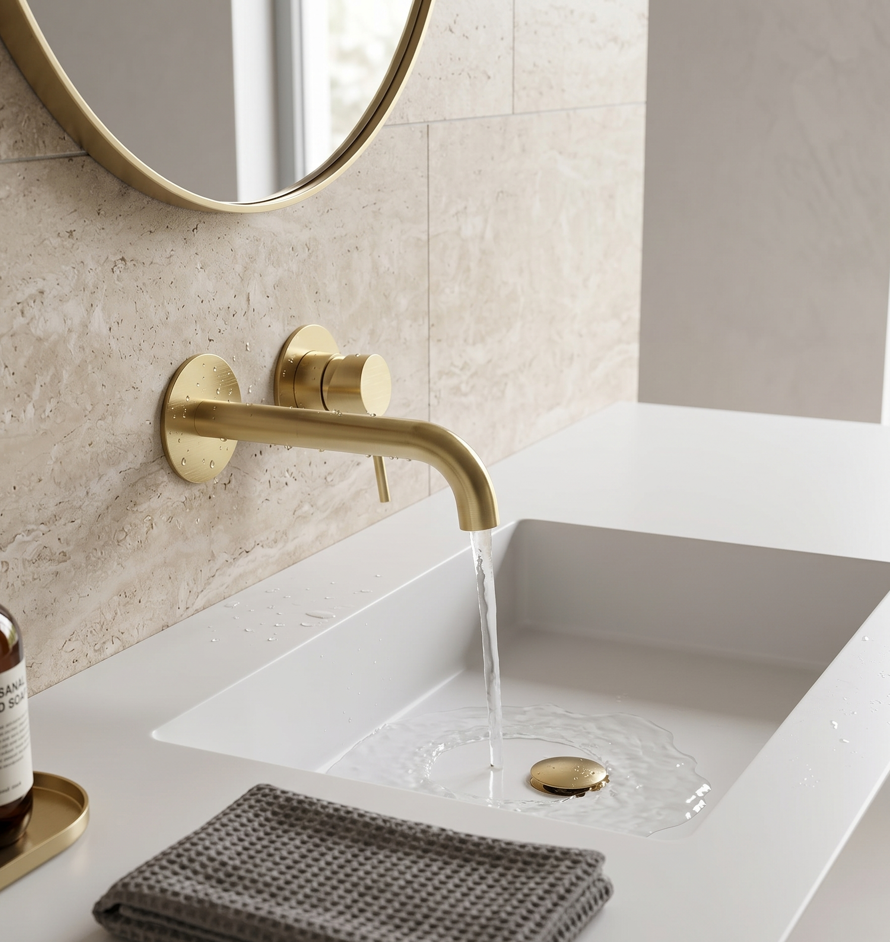 GRIFO DE LAVABO EMPOTRADO IRIS ORO CEPILLADO - 2