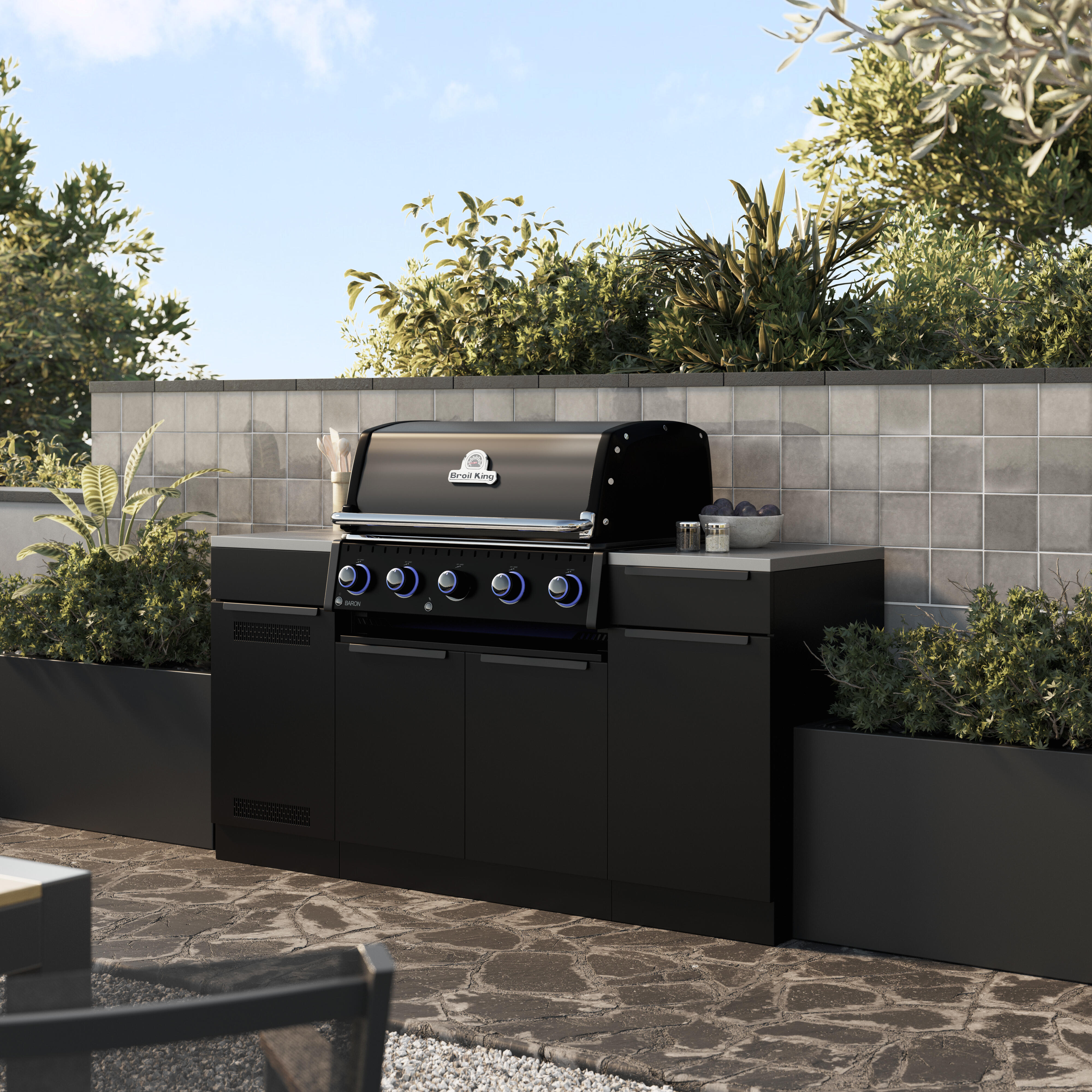 Cocina de exterior para barbacoa de obra de 91.8x53.67x cm