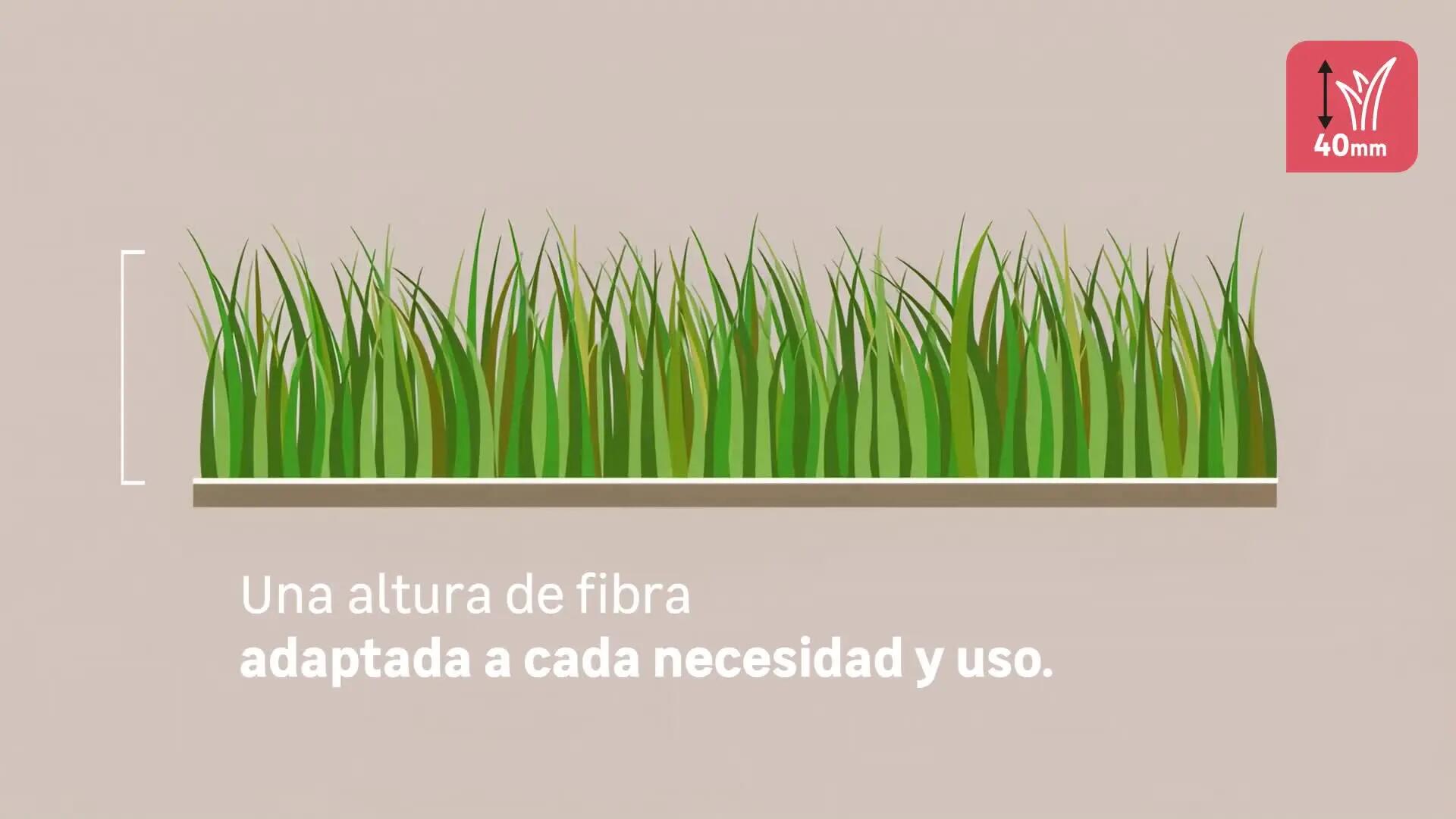 Rollo de Césped artificial NATERIAL Solta 2x5m de 20 mm de altura de fibras y 16800 puntadas m2 - 7