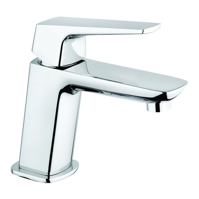 Rubinetto per lavabo a canna bassa getto laminare cristallino Spartaco cromato lucido MAMOLI