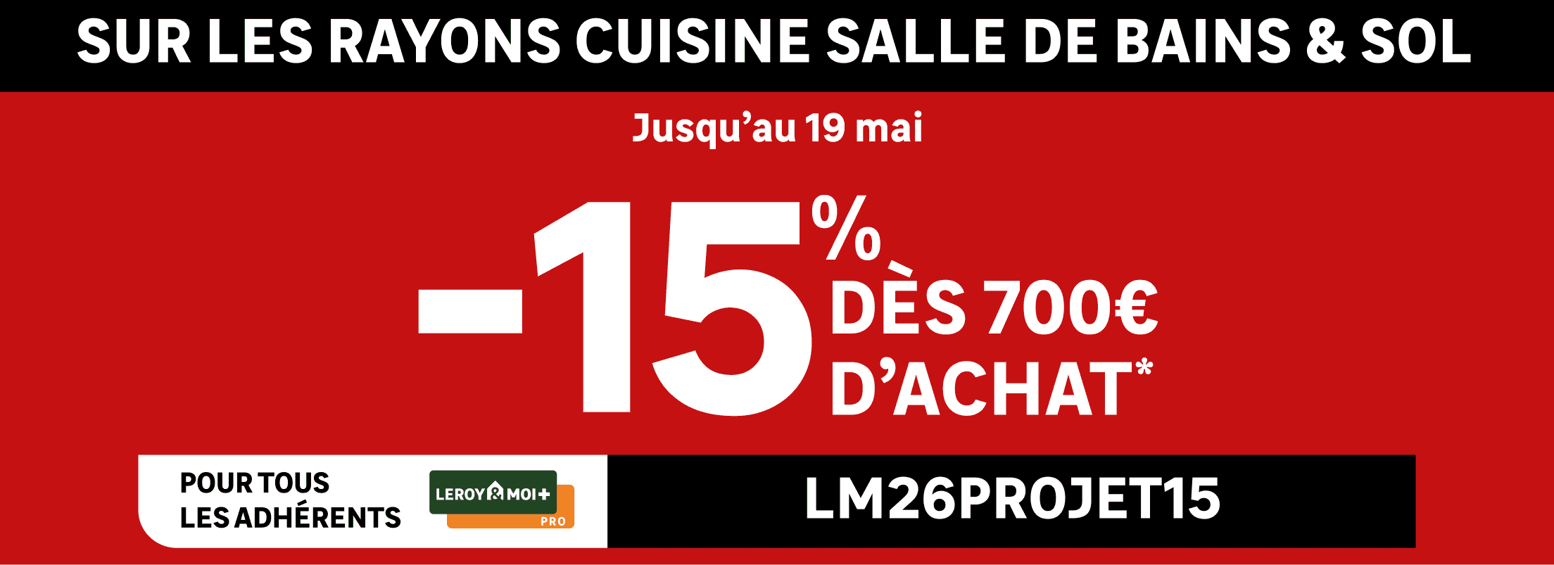 15% sur cuisine salle de bain sol