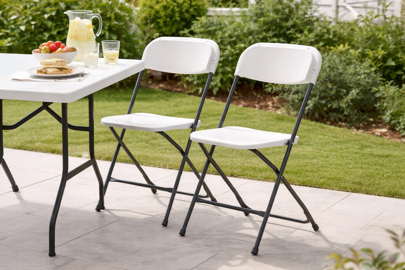 pack de dos sillas plegables de jardin every de 45x80x45 cm en color blanco