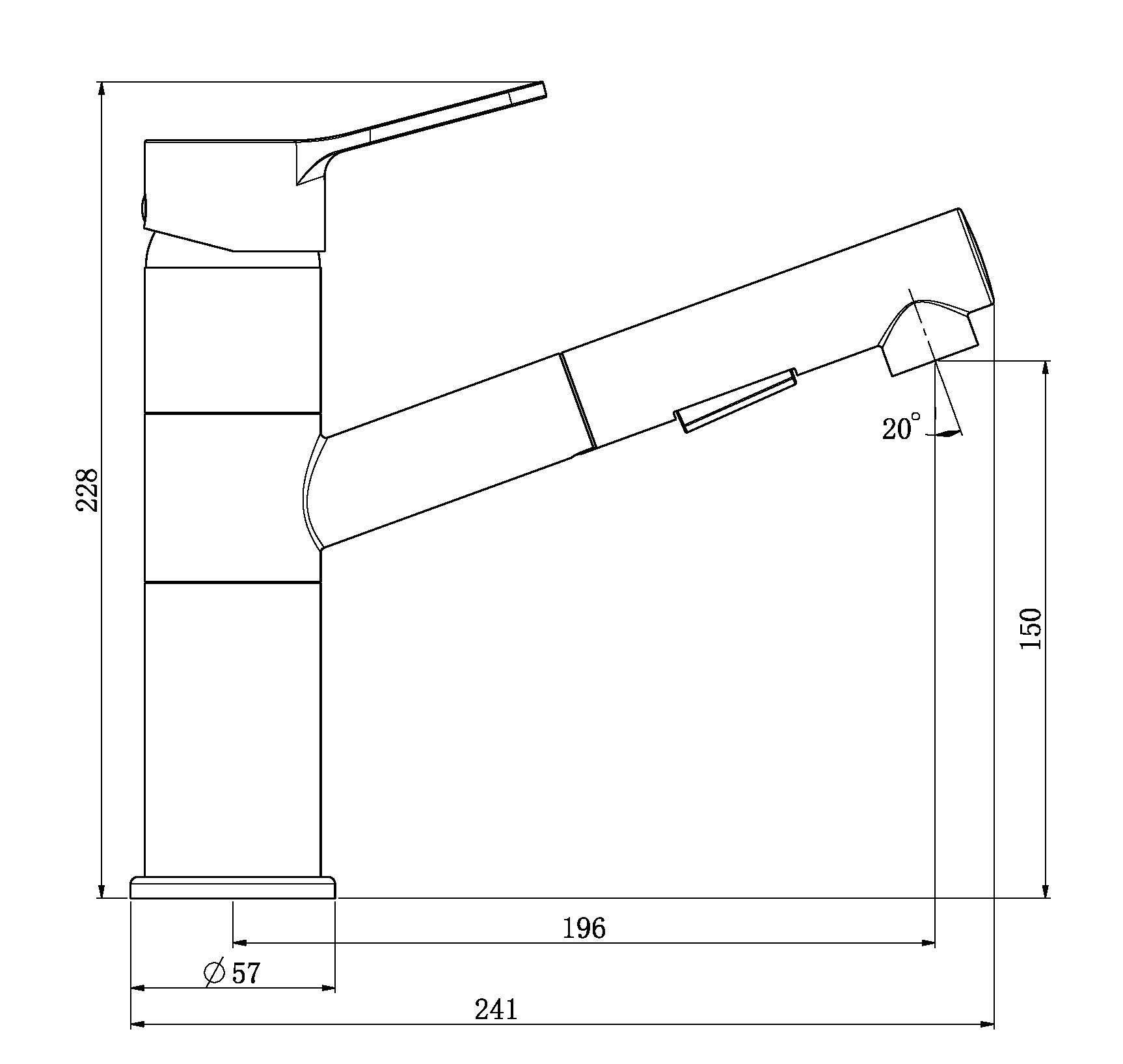 Robinet de cuisine avec douchette finition inox, New Silo, ESSEBAGNO - 6