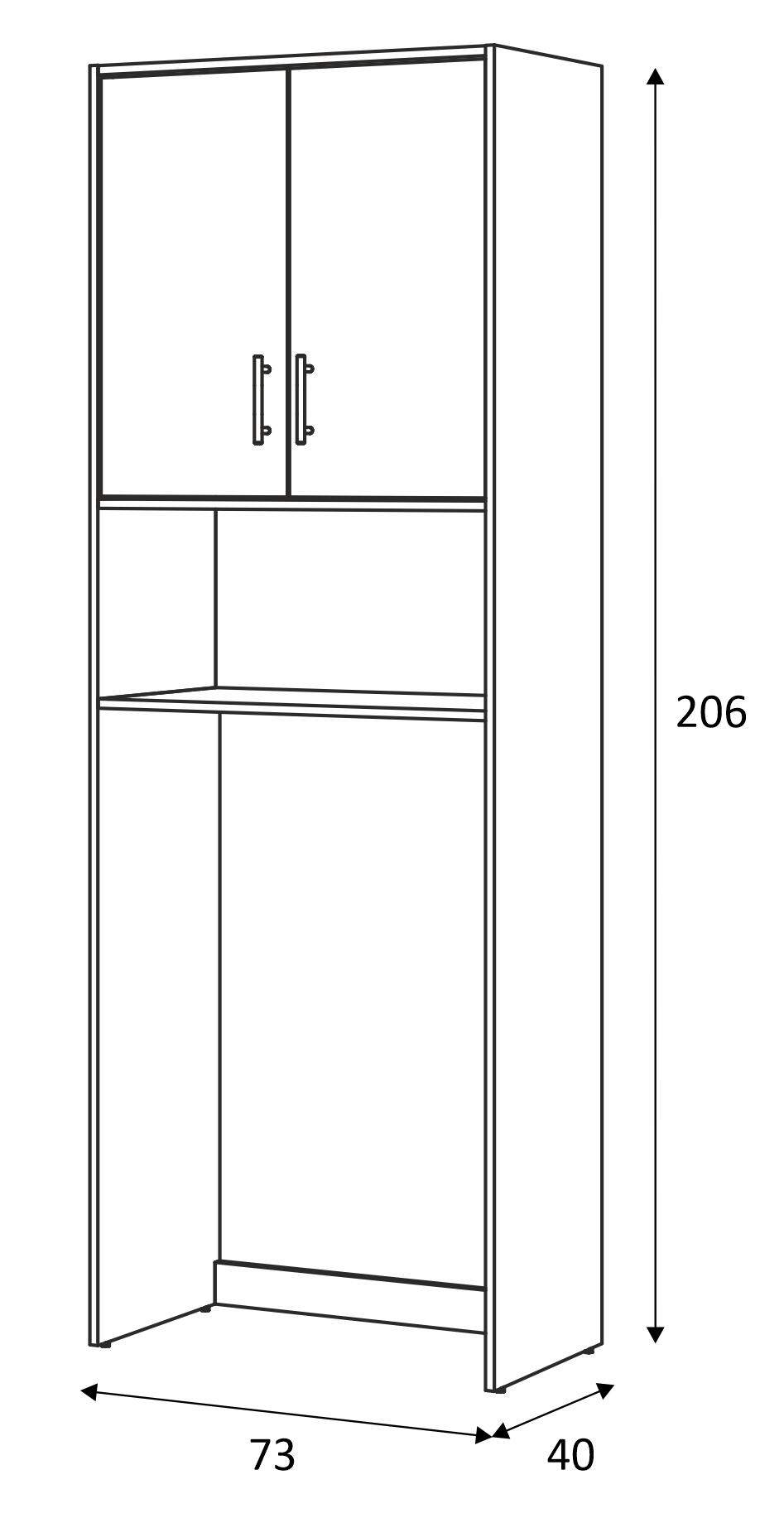Armario para lavadora 207x73x40 blanco artik - 9