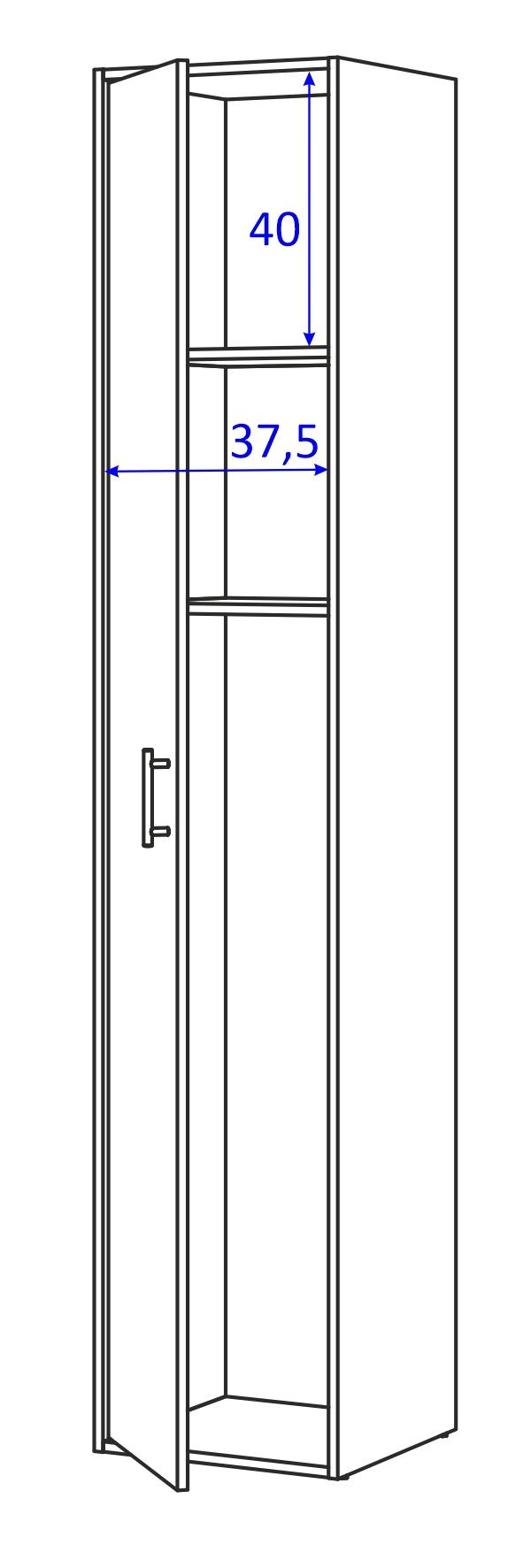 Armario multiusos 210X43X40 blanco artik - 2
